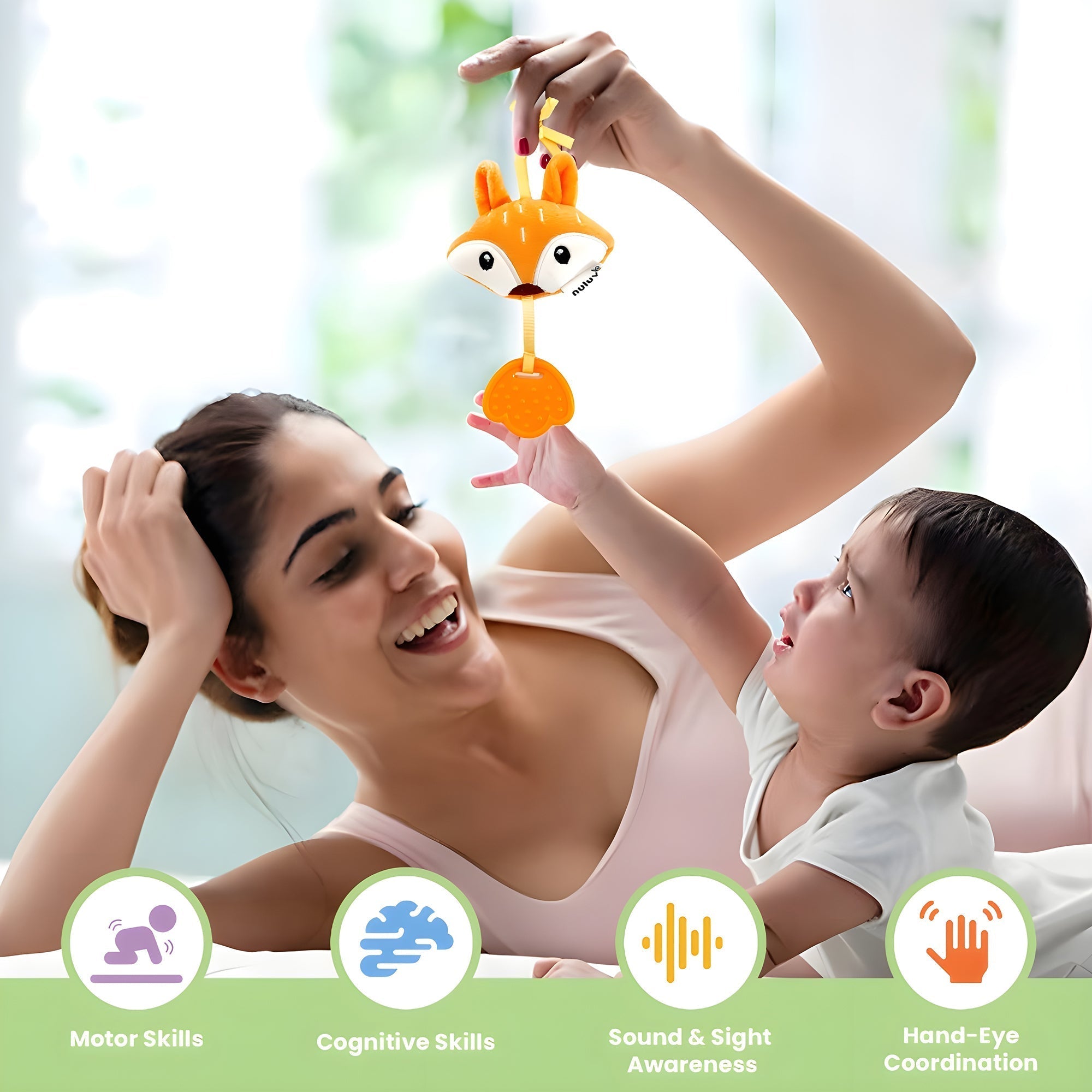 Nuluv Fox Soft Toy Silicone Teether For Babies