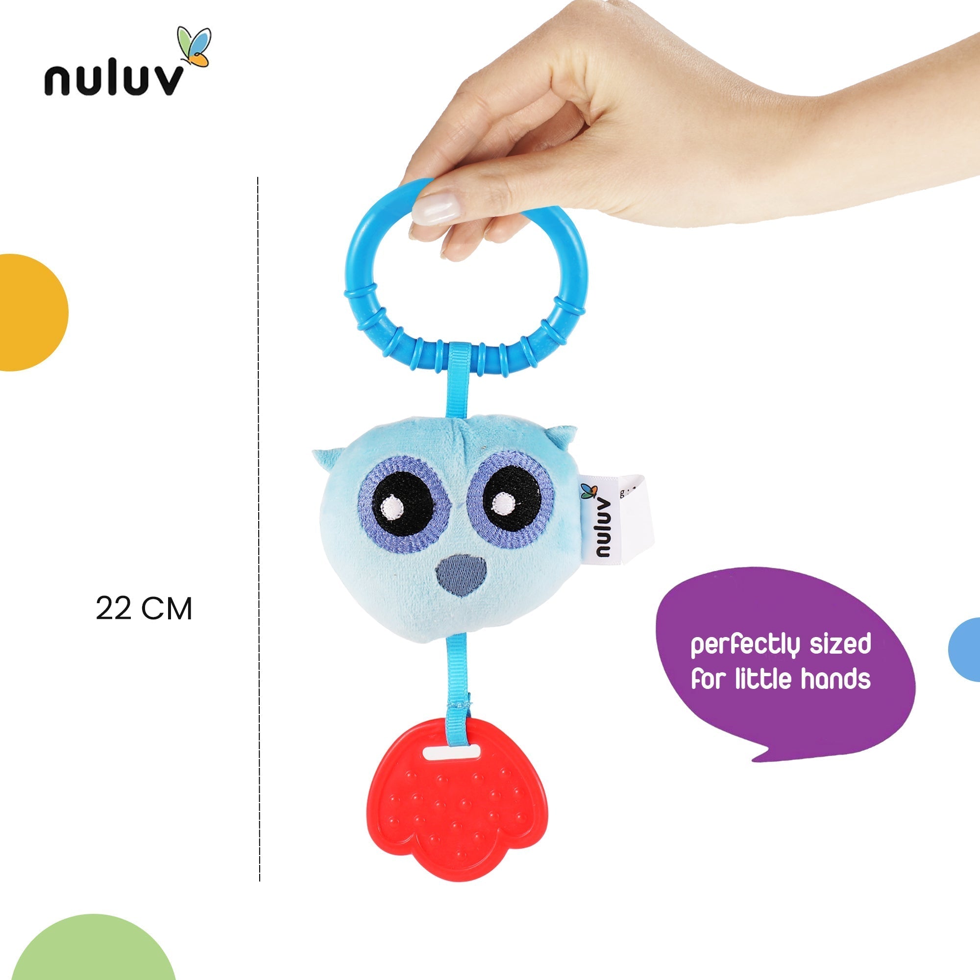 Nuluv Owl Soft Toy Teether Rattle For Babies