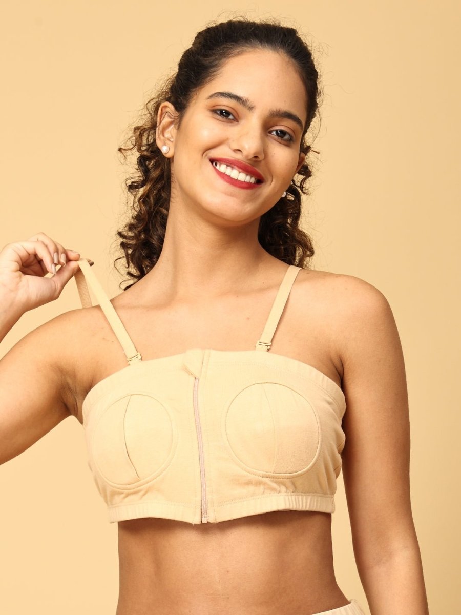  Hands Free Nursing Pumping Bra Beige