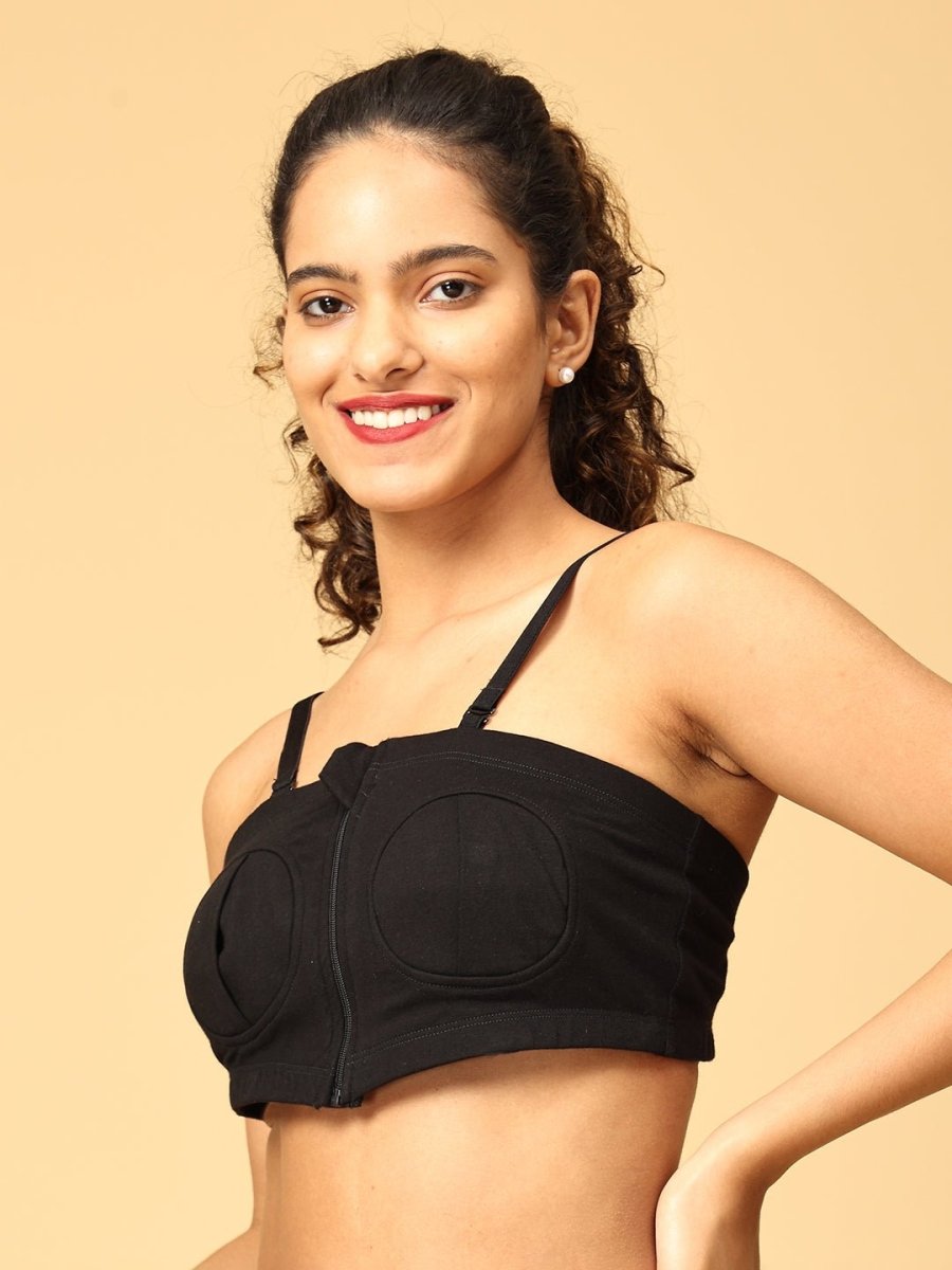  Nursing Pumping Bra Black-Hand Free Black