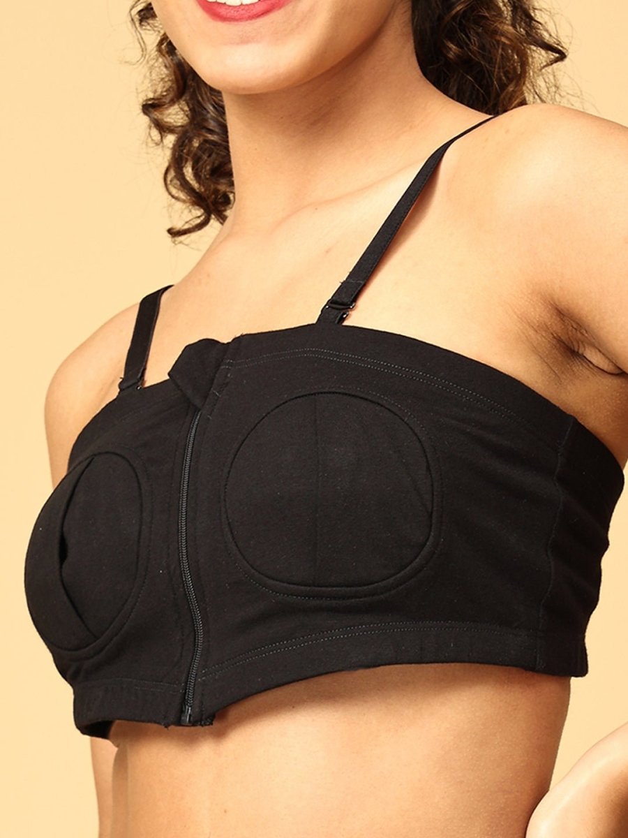  Nursing Pumping Bra Black-Hand Free Black