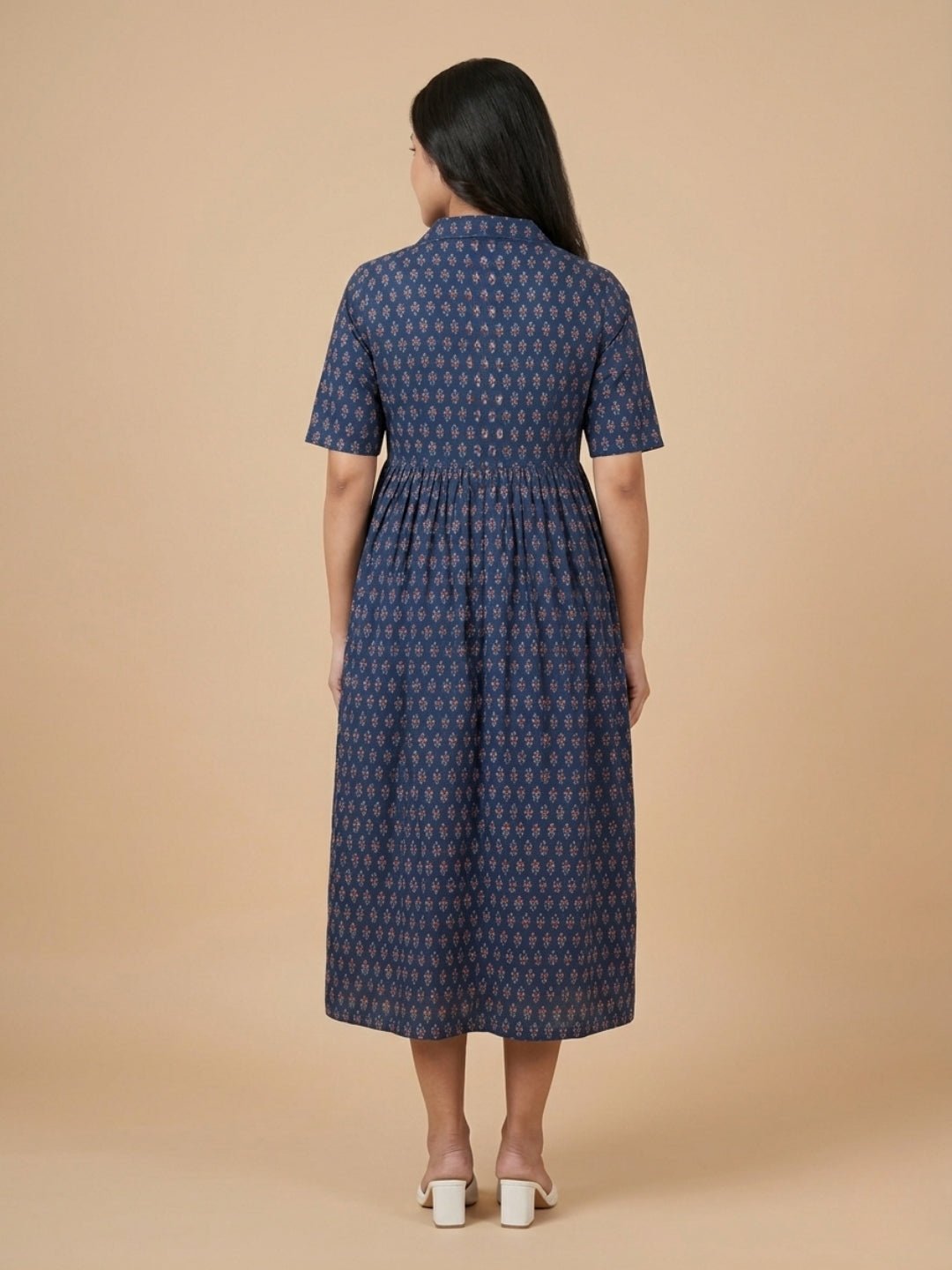  Off-Duty Navy Maternity and Nursing Dress Navy Blue