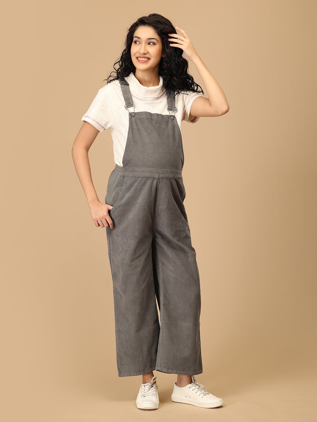  Olive Corduroy Maternity Dungaree Olive