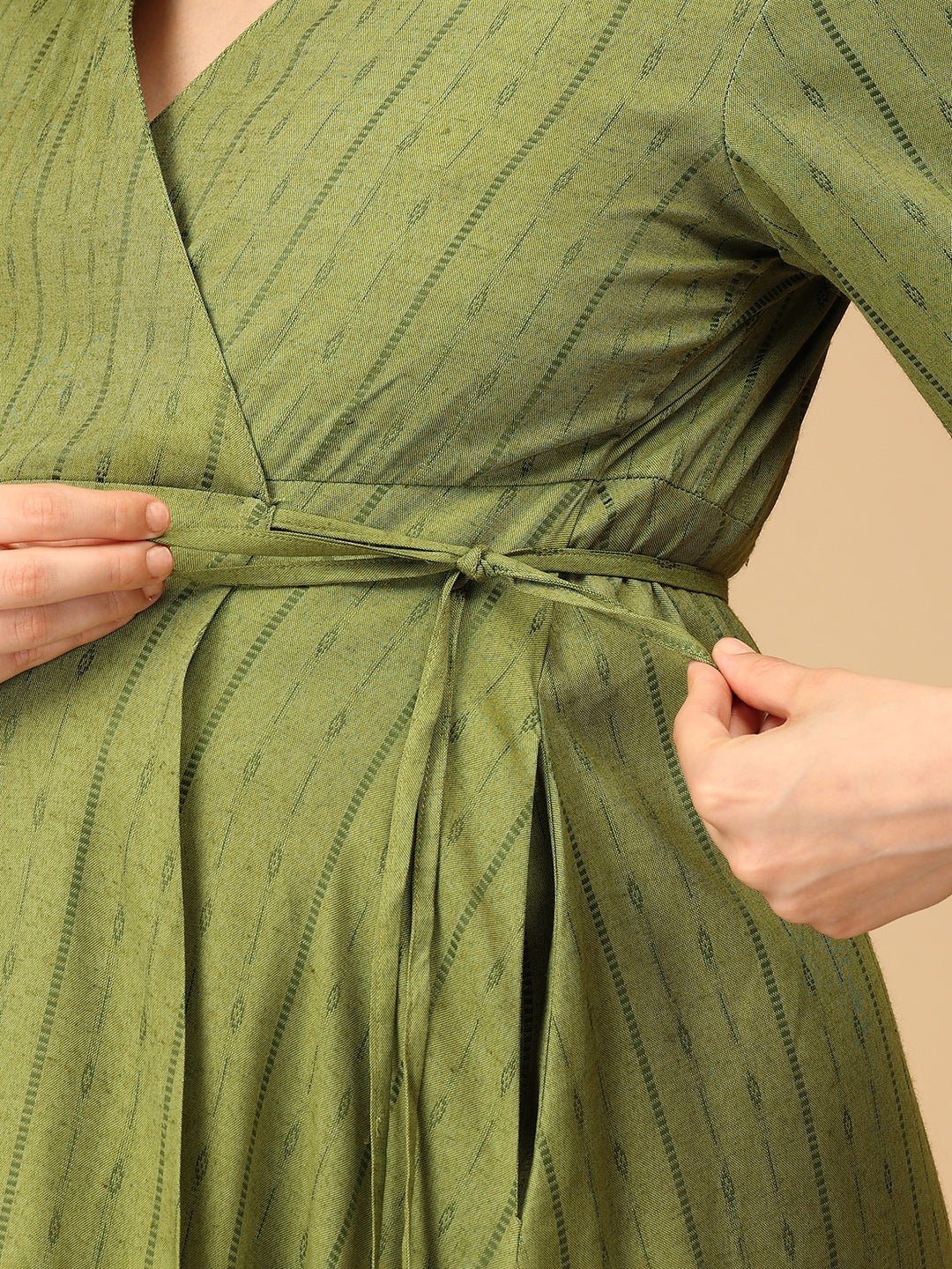  Olivious Maternity and Nursing Wrap Dress Olive
