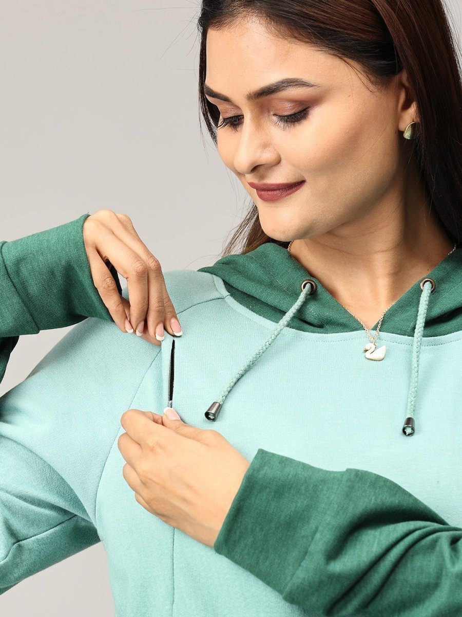  Ombre Meadow Maternity and Nursing Sweatshirt Green