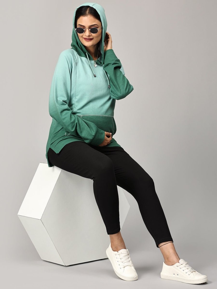  Ombre Meadow Maternity and Nursing Sweatshirt Green
