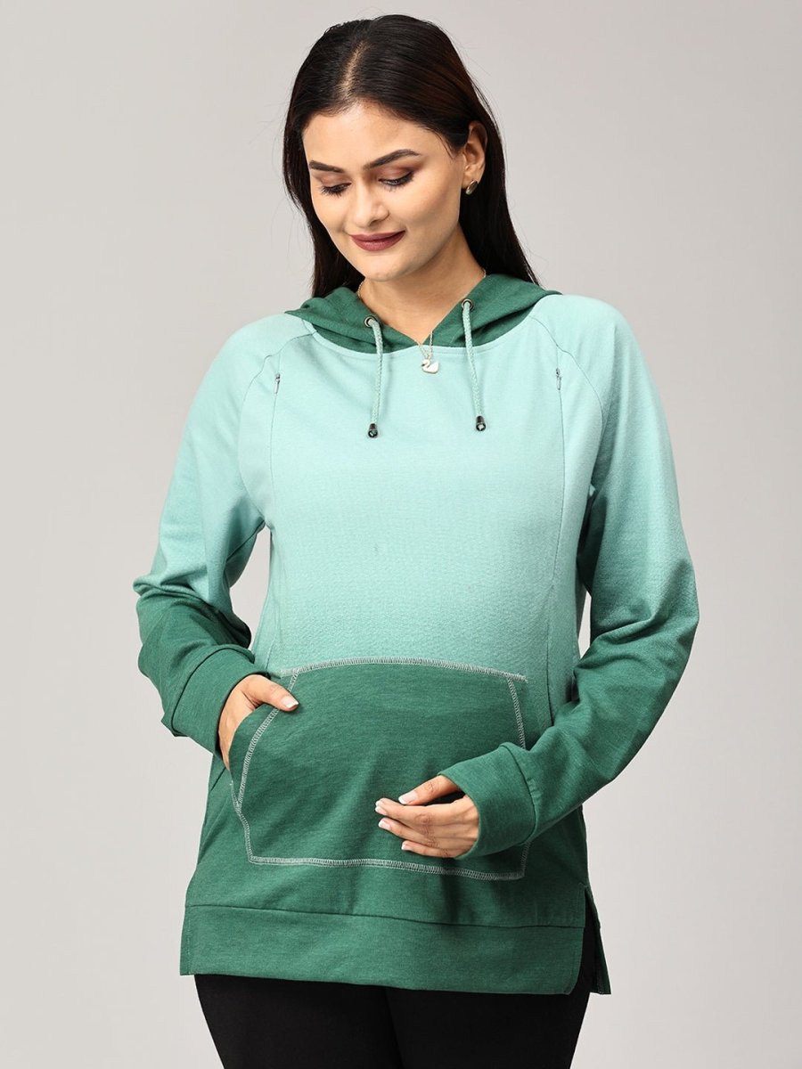  Ombre Meadow Maternity and Nursing Sweatshirt Green