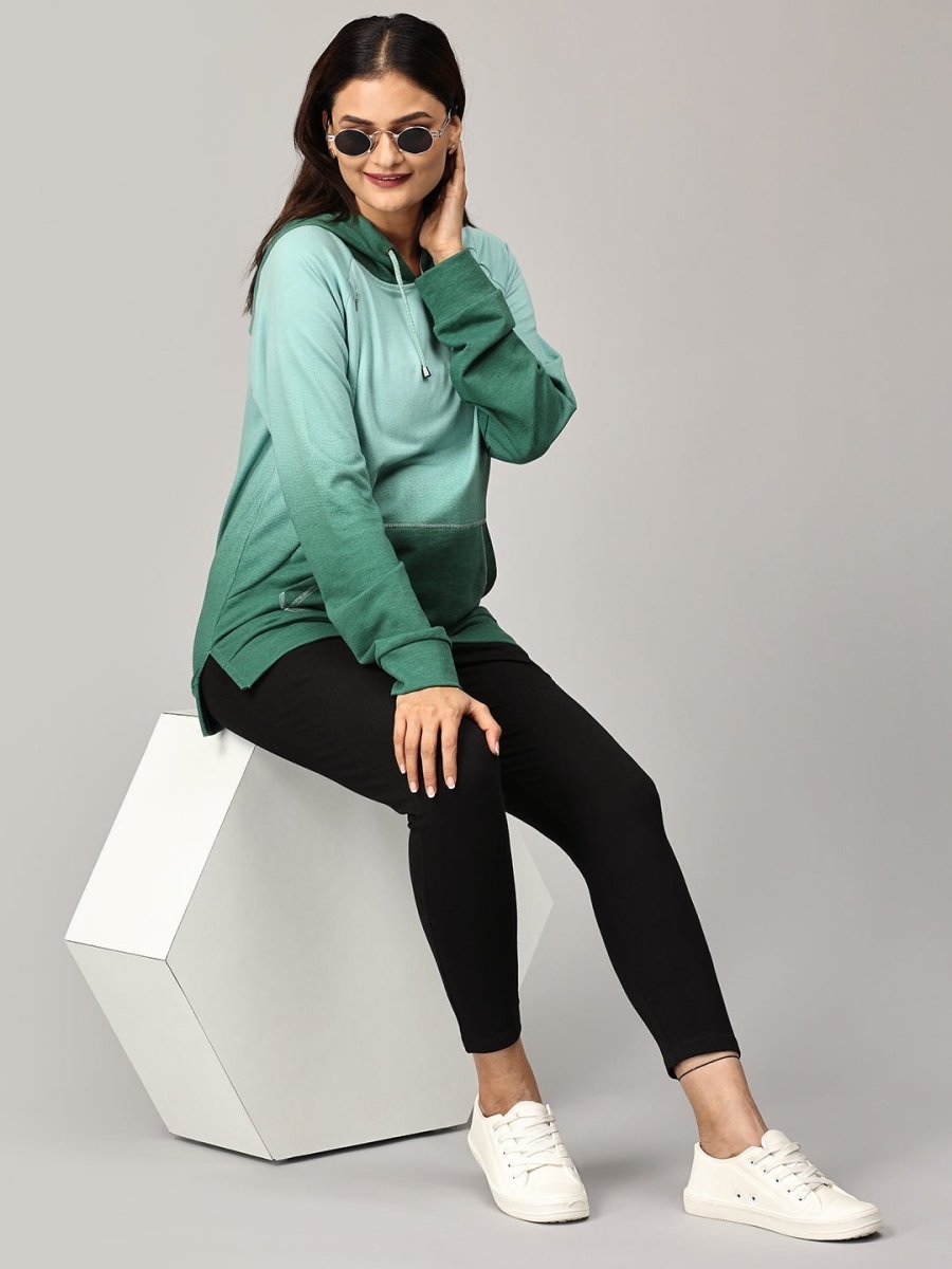  Ombre Meadow Maternity and Nursing Sweatshirt Green