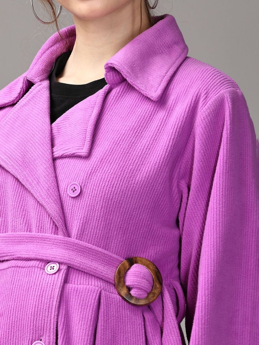  One Heck of a Color Maternity Trench Coat Lavender