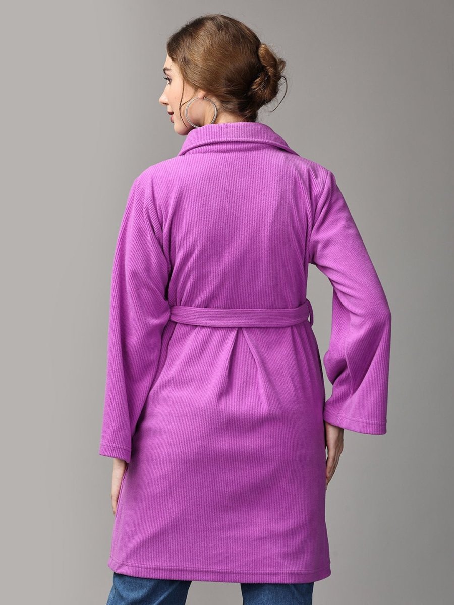  One Heck of a Color Maternity Trench Coat Lavender
