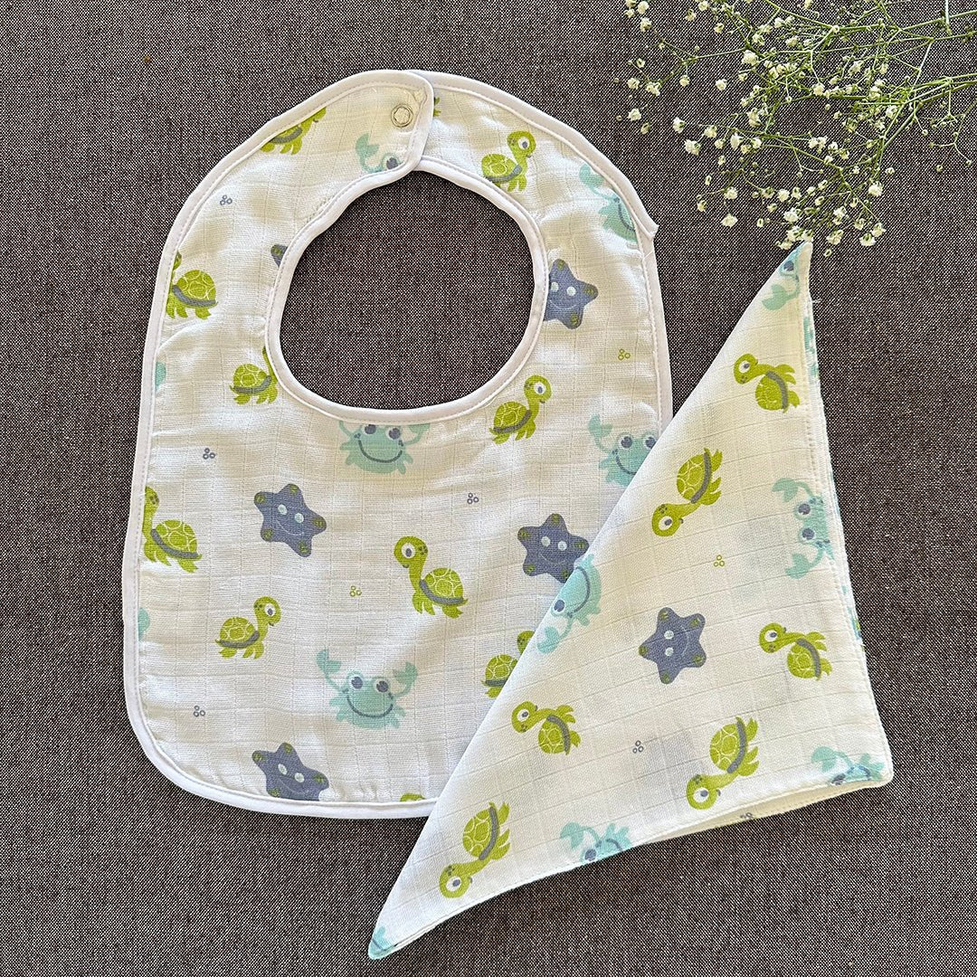 Oranges & Lemons 8 Pc Bamboo Muslin Bibs For Babies