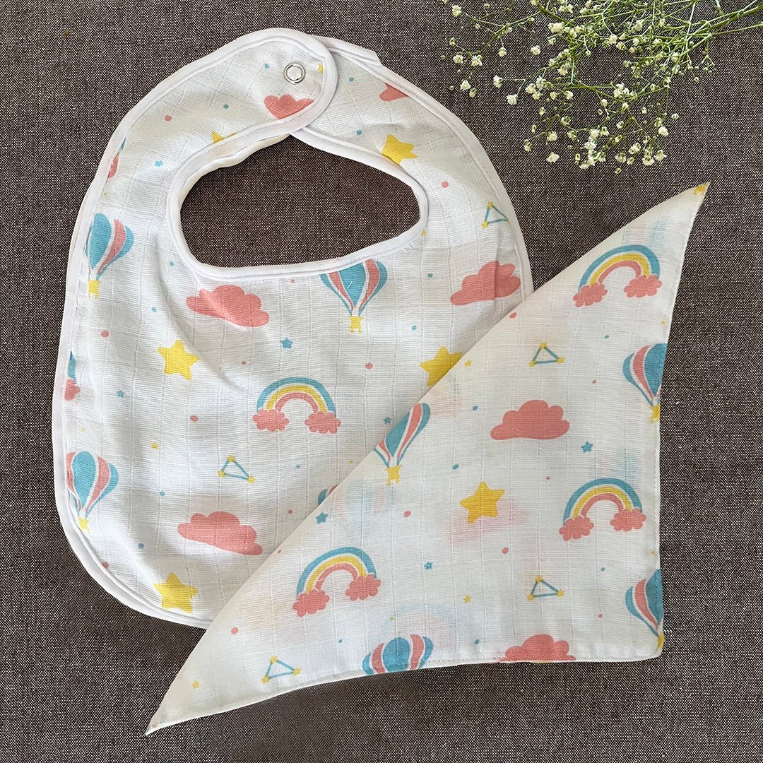 Oranges & Lemons 8 Pc Bamboo Muslin Bibs For Babies