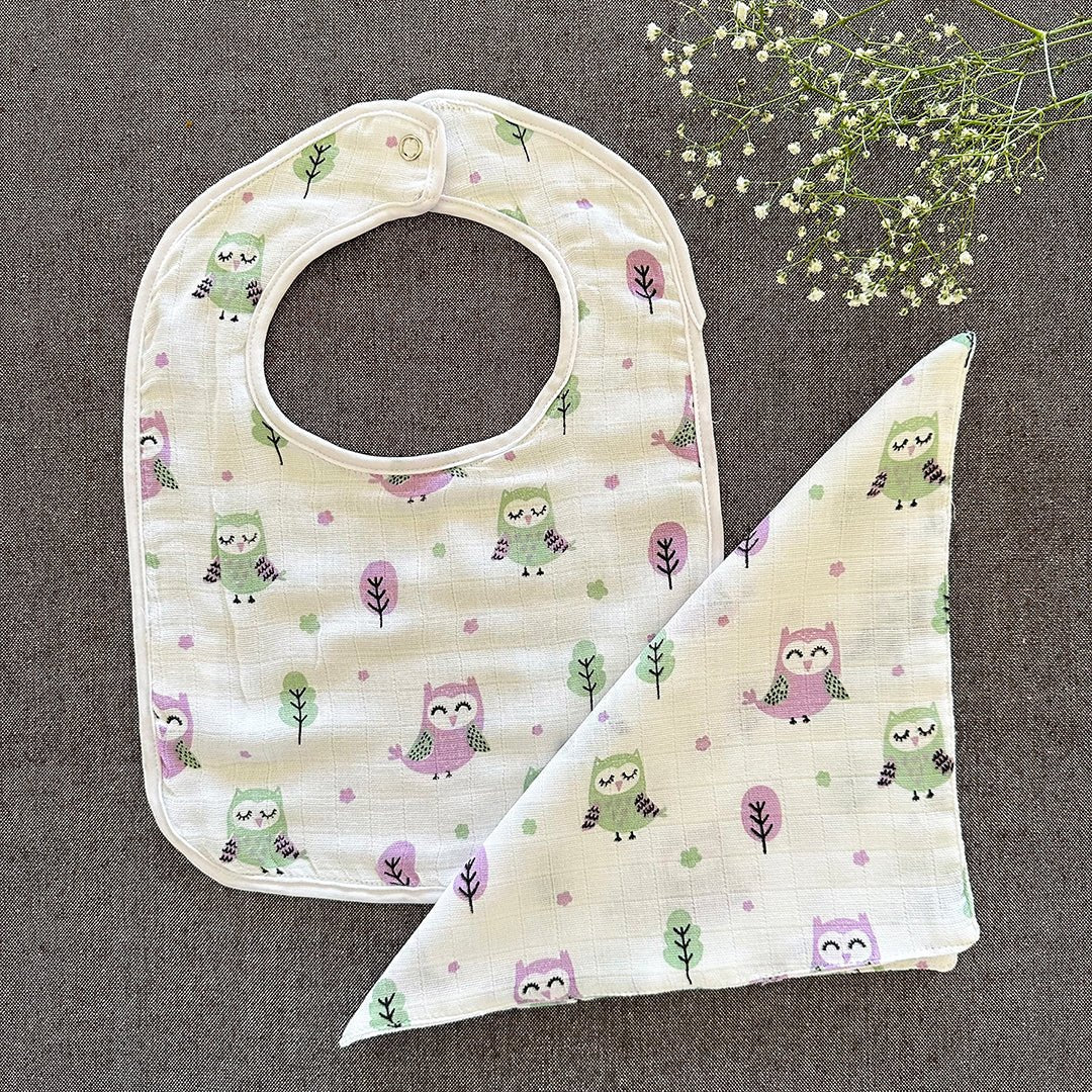 Oranges & Lemons 8 Pc Bamboo Muslin Bibs For Babies