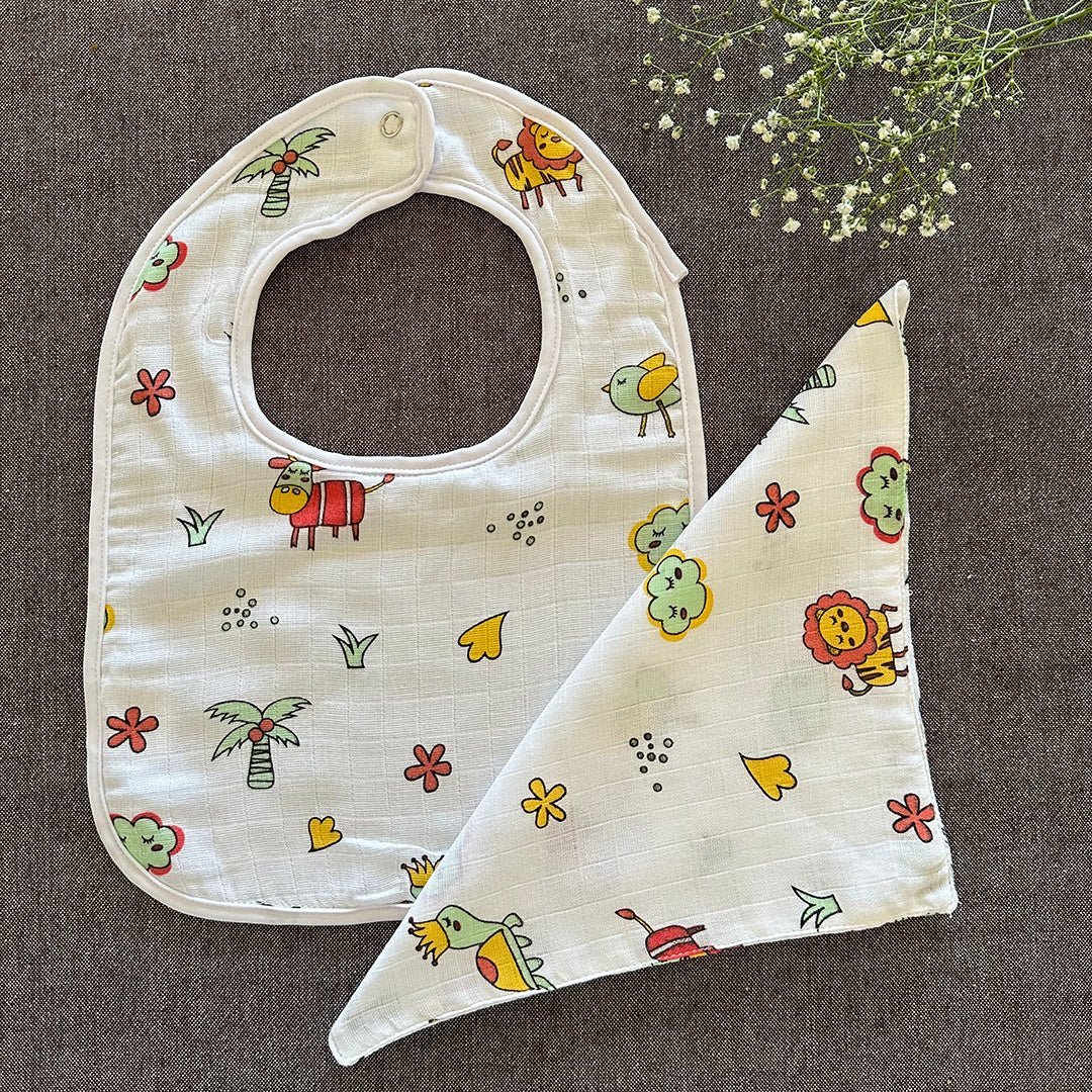 Oranges & Lemons 8 Pc Bamboo Muslin Bibs For Babies