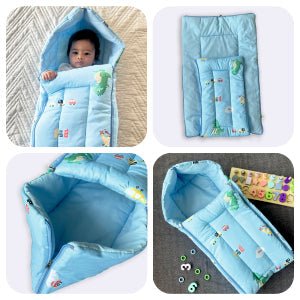 Oranges & Lemons Blue Cotton Portable Carry Nest For Babies