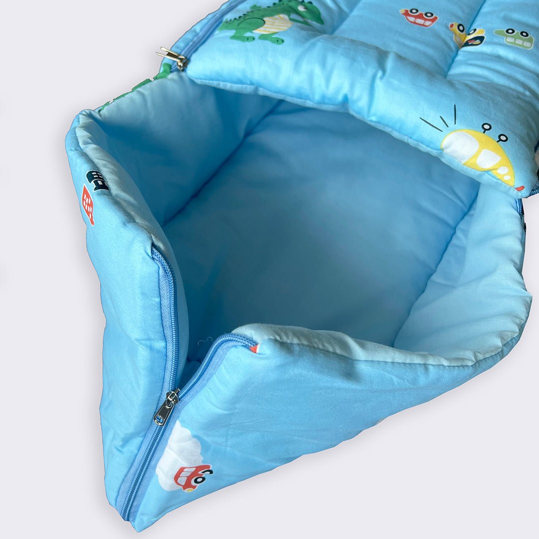 Oranges & Lemons Blue Cotton Portable Carry Nest For Babies