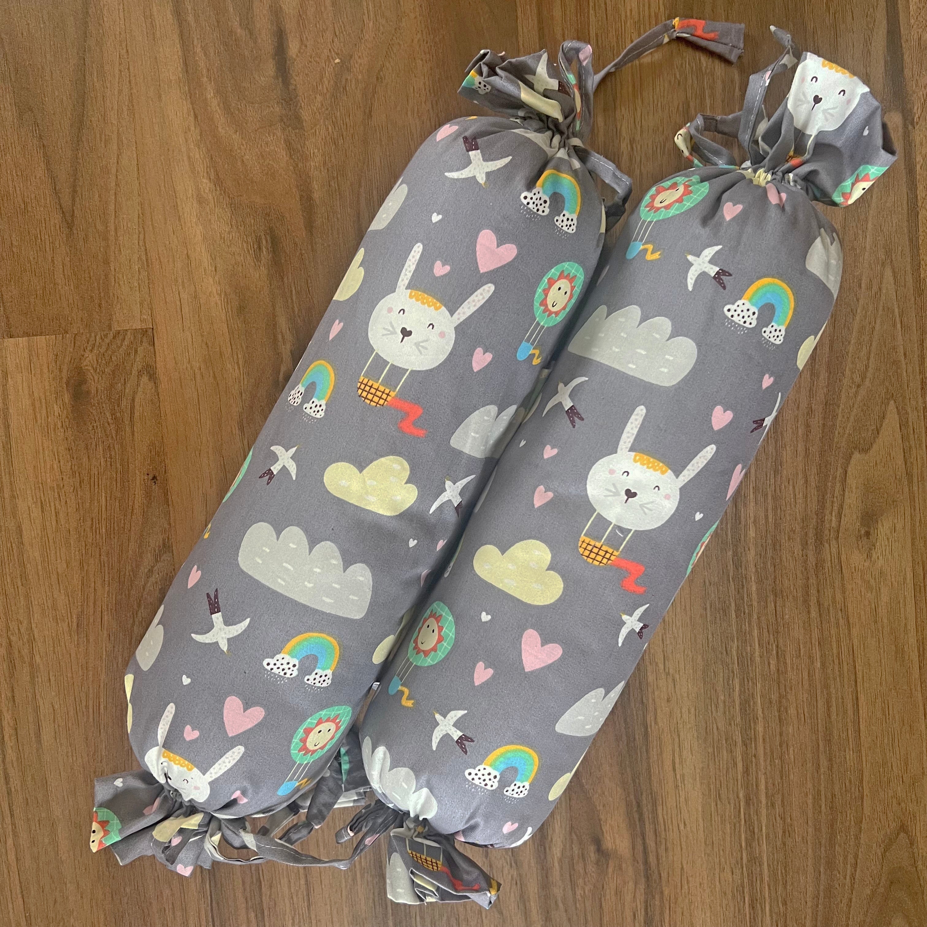 Oranges & Lemons Yellow Cotton Pillow And Bolster Set For Babies