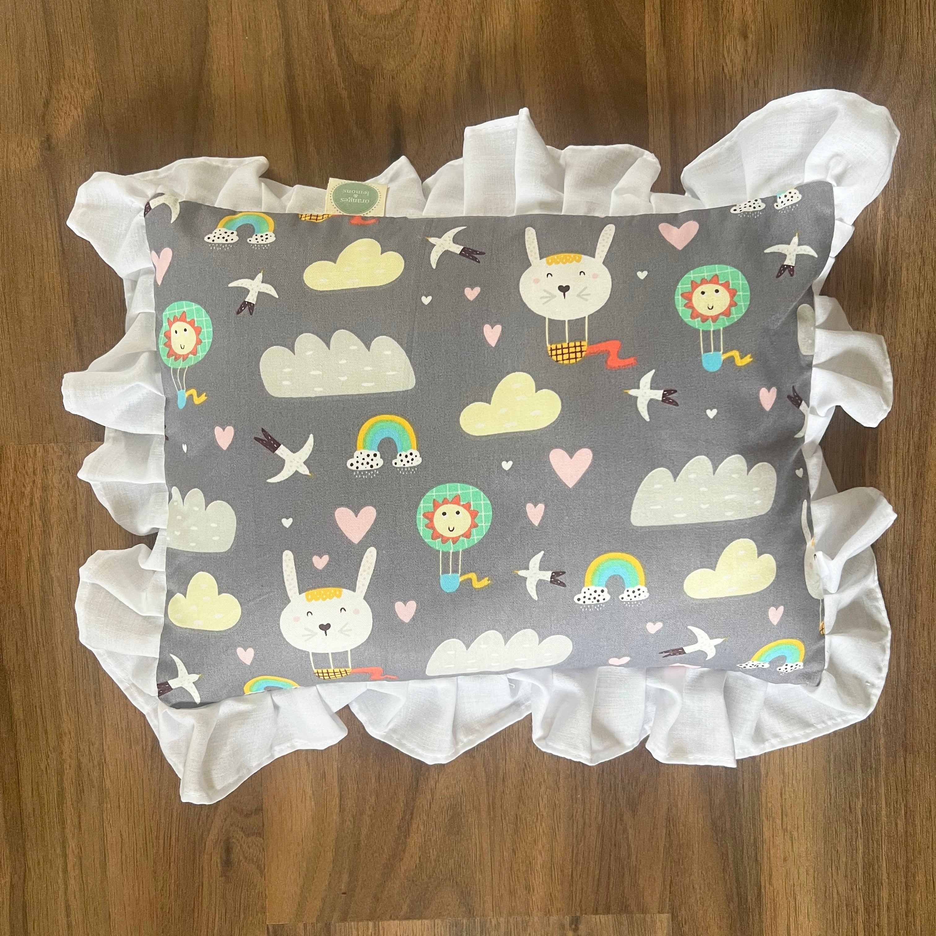 Oranges & Lemons Yellow Cotton Pillow And Bolster Set For Babies