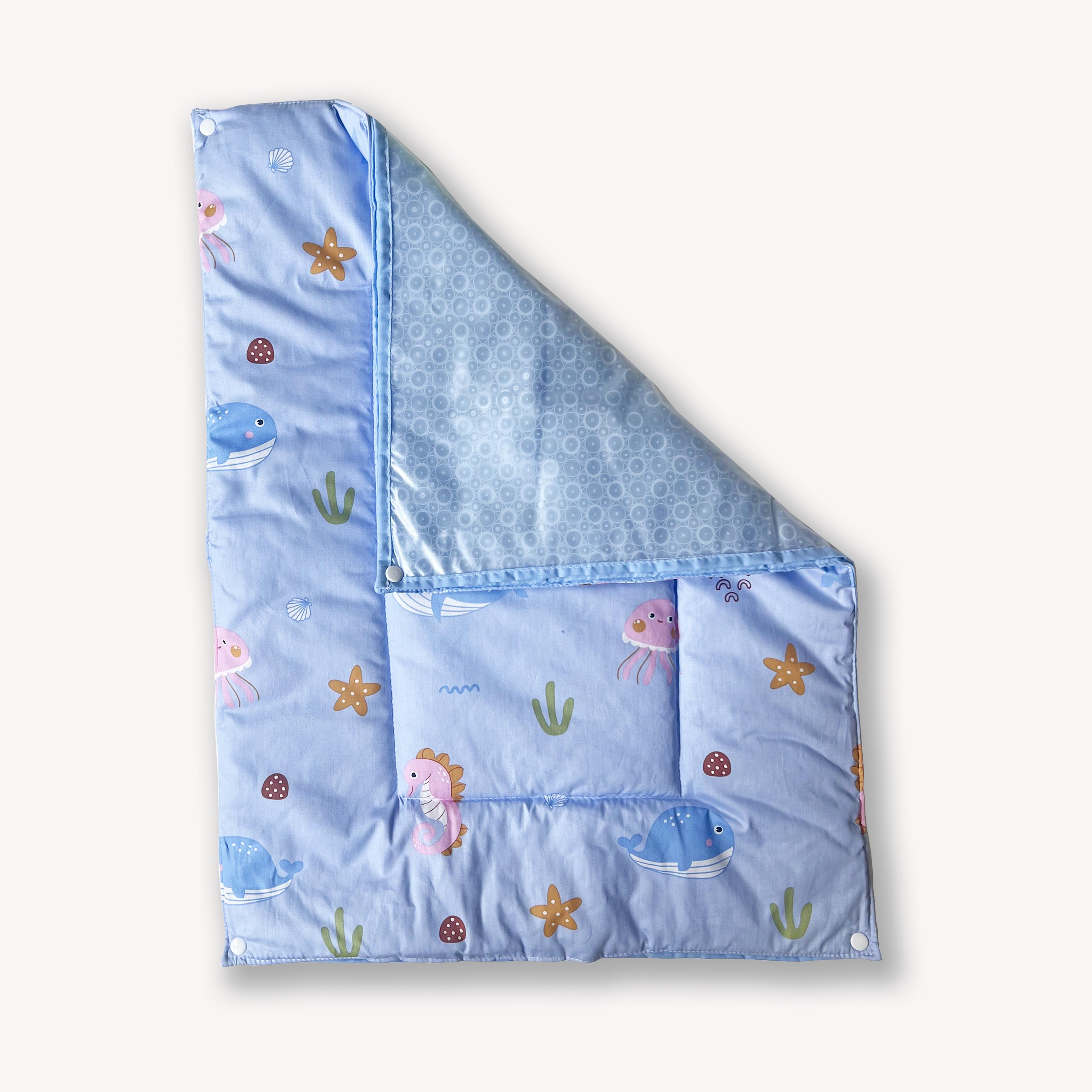 Oranges & Lemons Reusable Diaper Mat Blue Sea Set of 3 18x24in