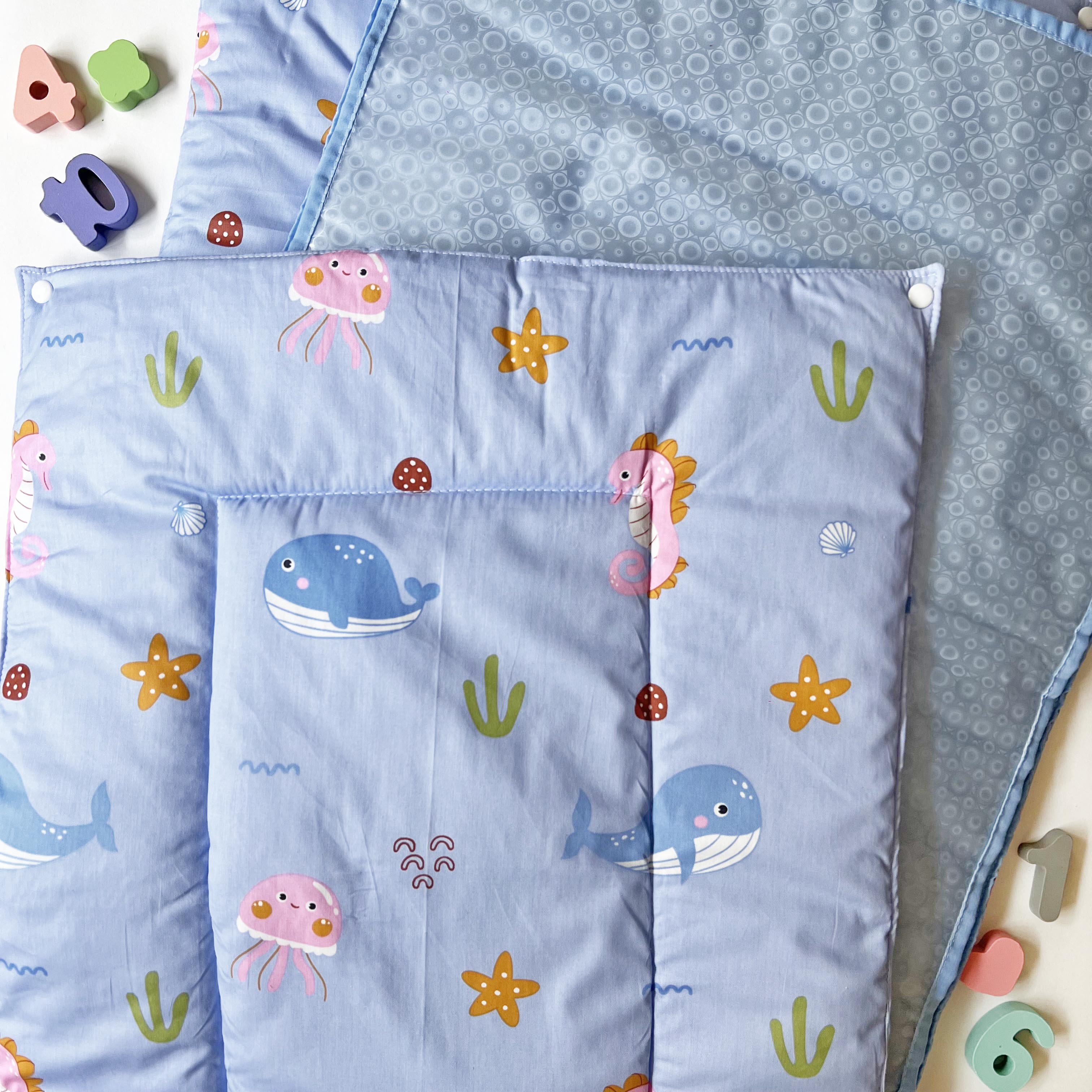 Oranges & Lemons Reusable Diaper Mat Blue Sea Set of 3 18x24in