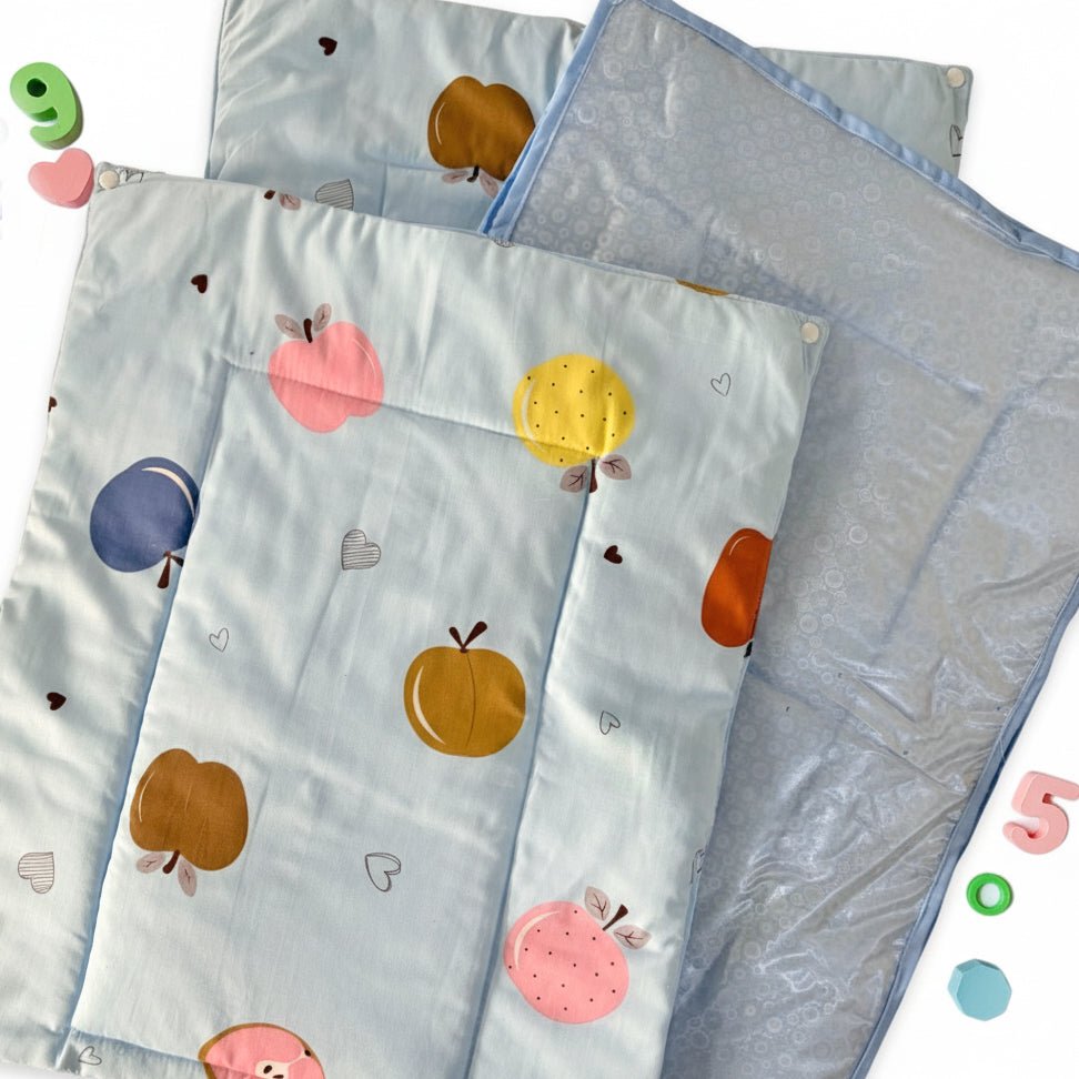 Oranges & Lemons Reusable Diaper Mat Set of 3 Light Blue 36in