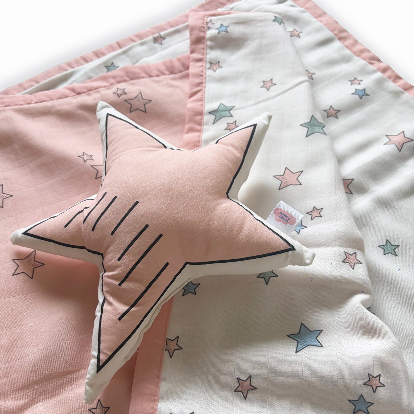 Stars 100% Cotton Muslin Bedding Set For Babies