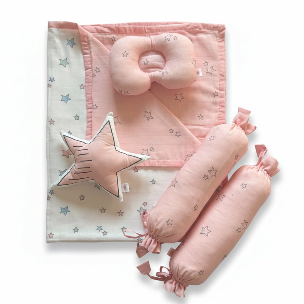 Stars 100% Cotton Muslin Bedding Set For Babies