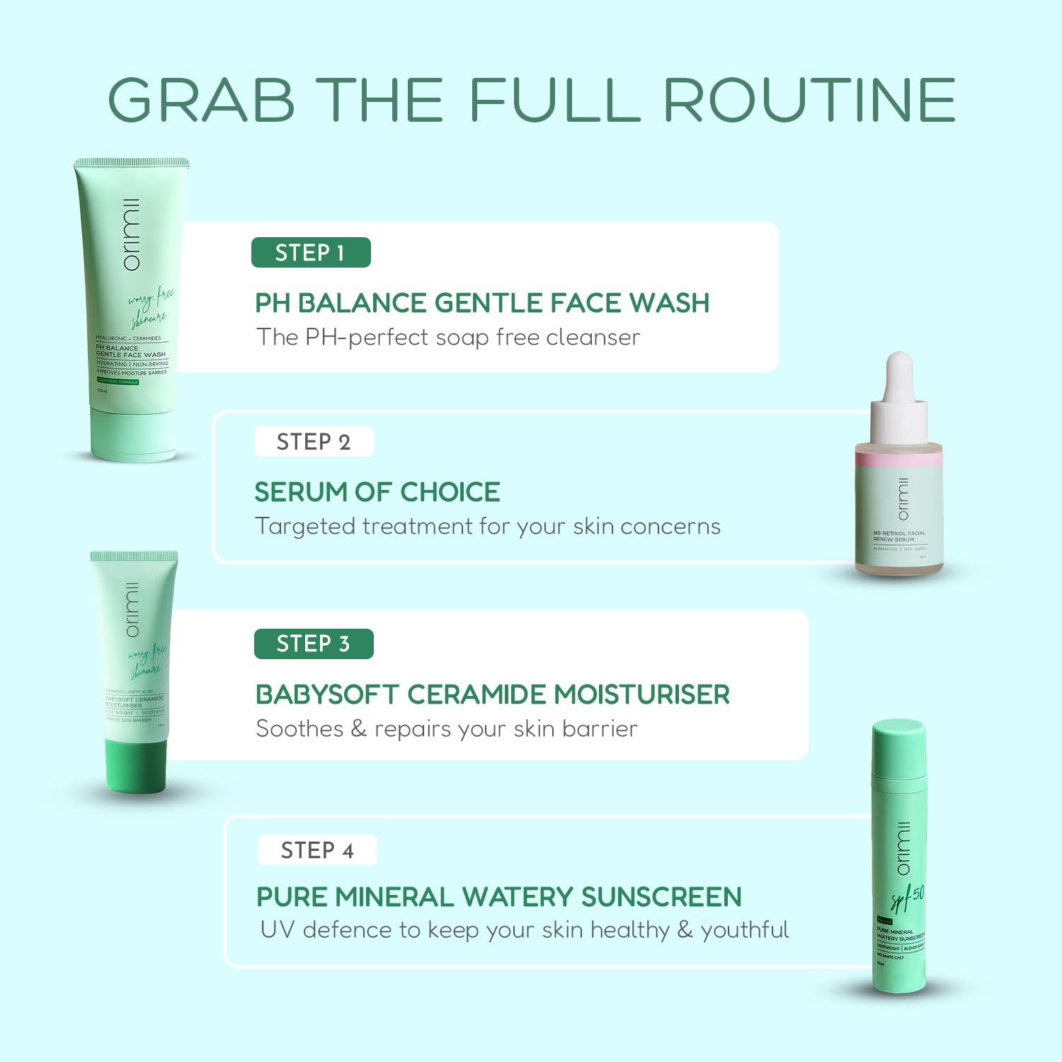 Orimii Babysoft Moisturizer Face Wash Skincare Kit Pregnancy Safe 150g