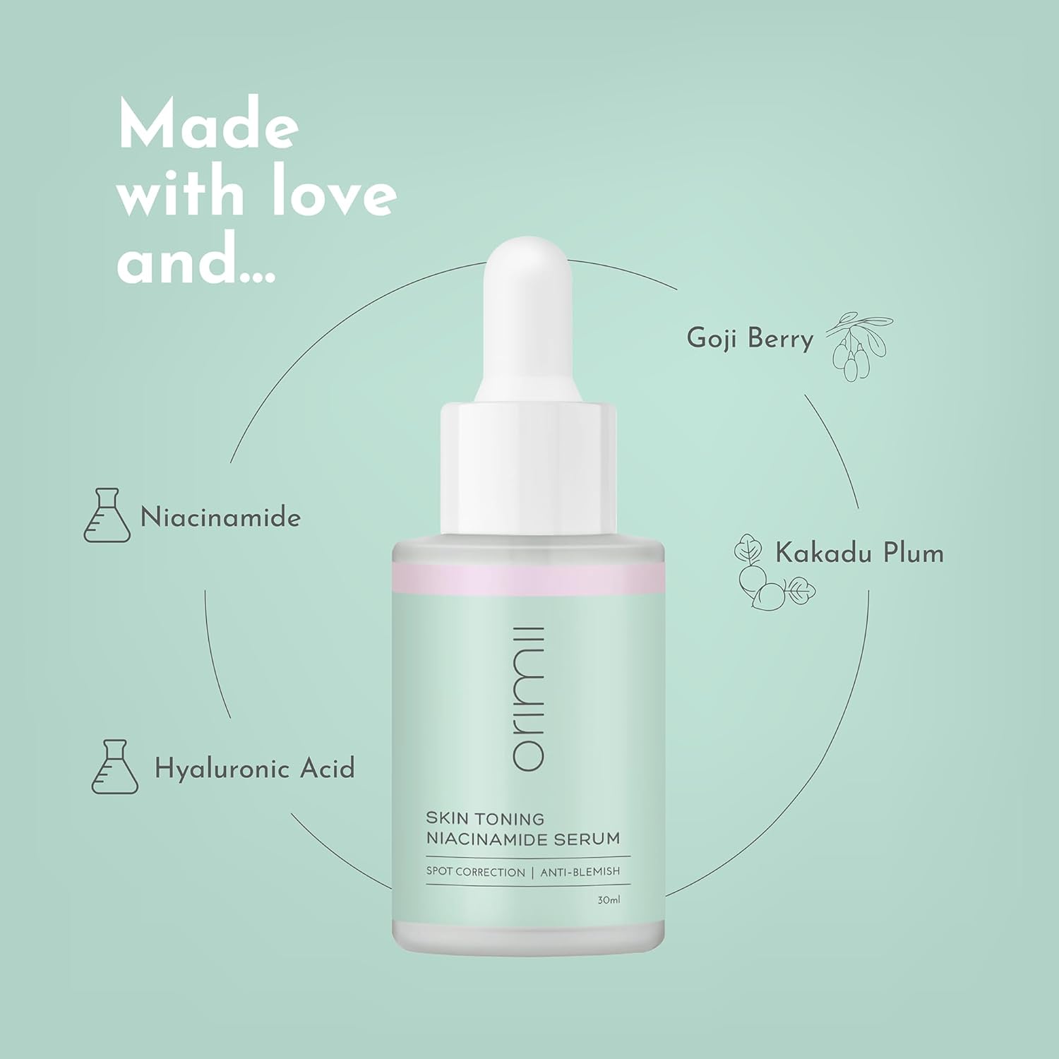 Orimii Niacinamide Face Serum 30ml Pigmentation Dark Spots 0.07lb