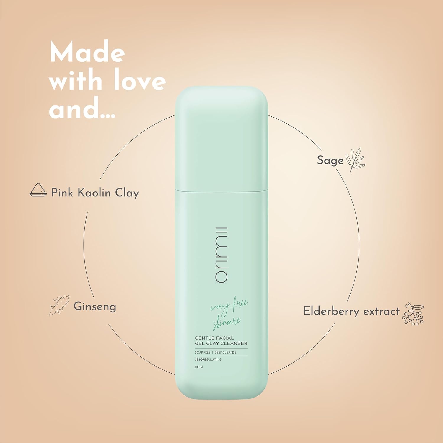 Orimii Soap Free Gentle Cleansing Face Wash Oil Acne Control Pregnancy Safe 100g