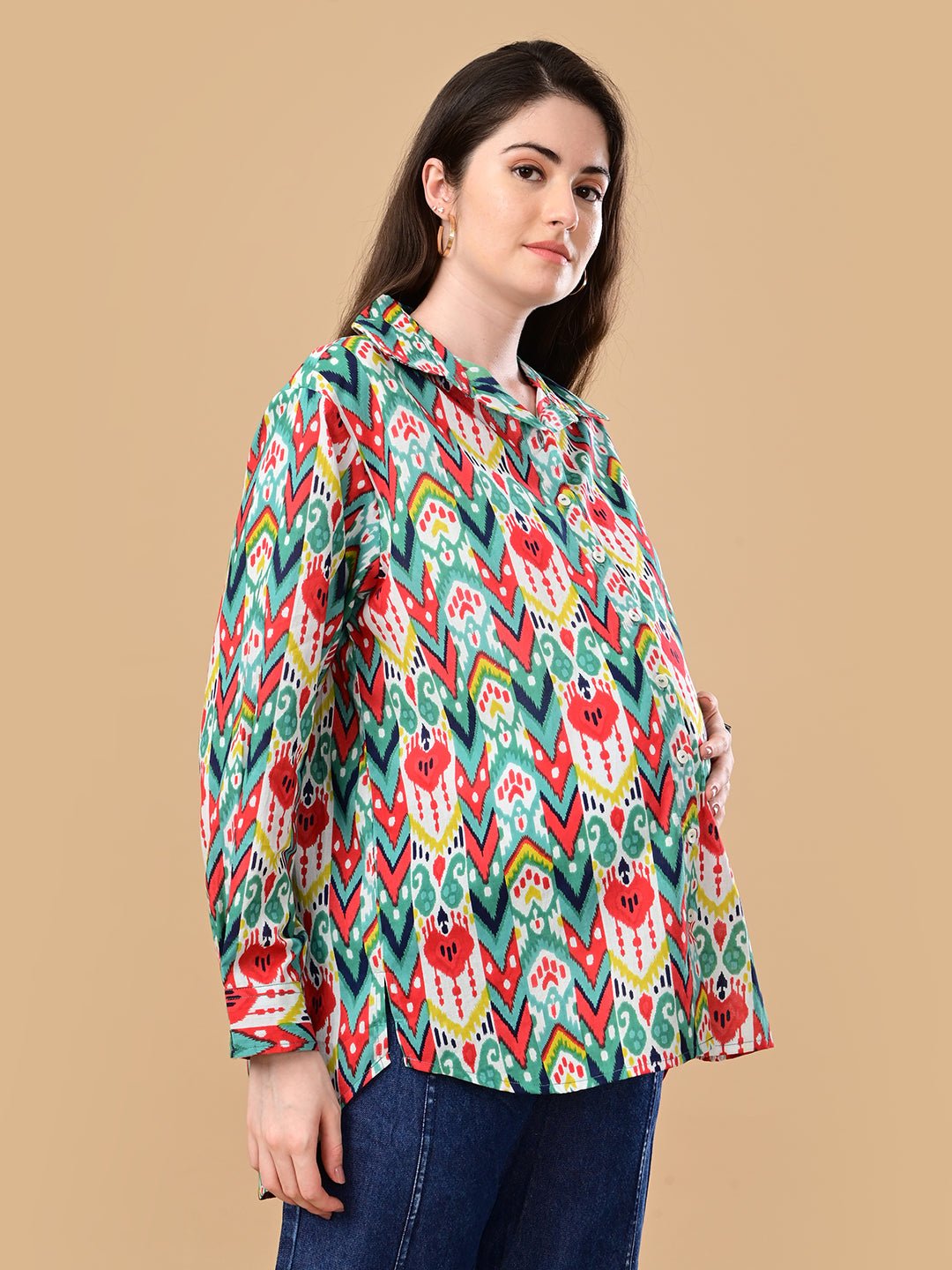  Palette Set Maternity and Nursing Oversized Shirt Multi