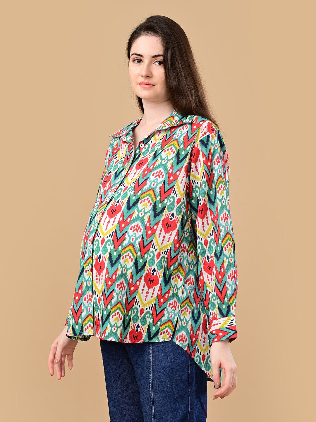  Palette Set Maternity and Nursing Oversized Shirt Multi