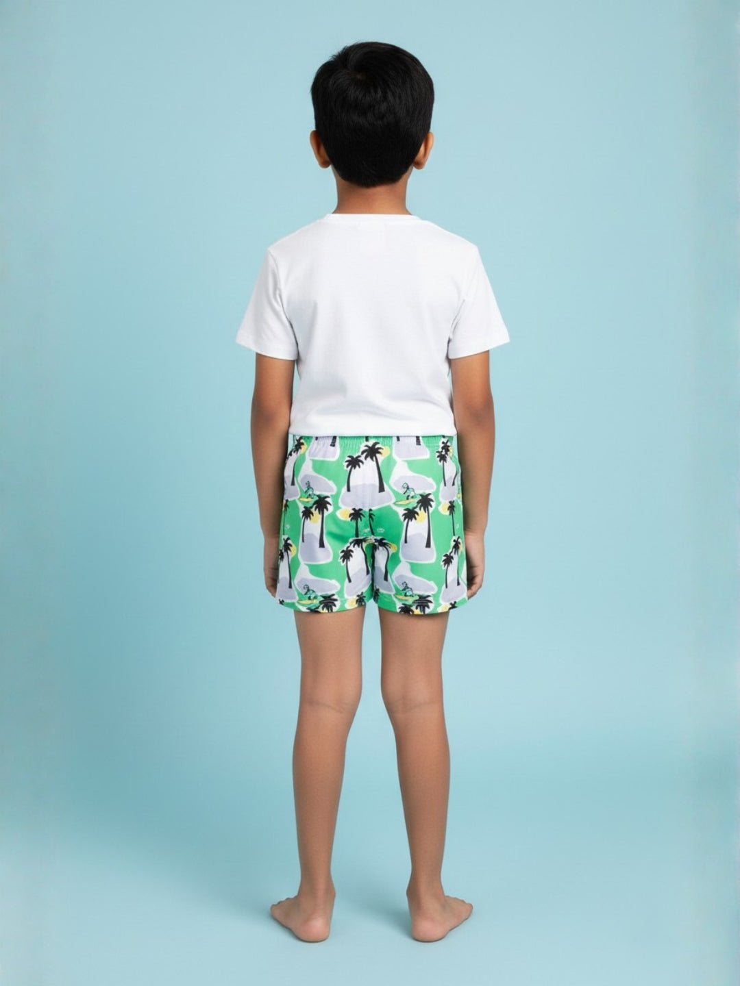 Palm Paradise Palm Tree Print Boys Swim Shorts