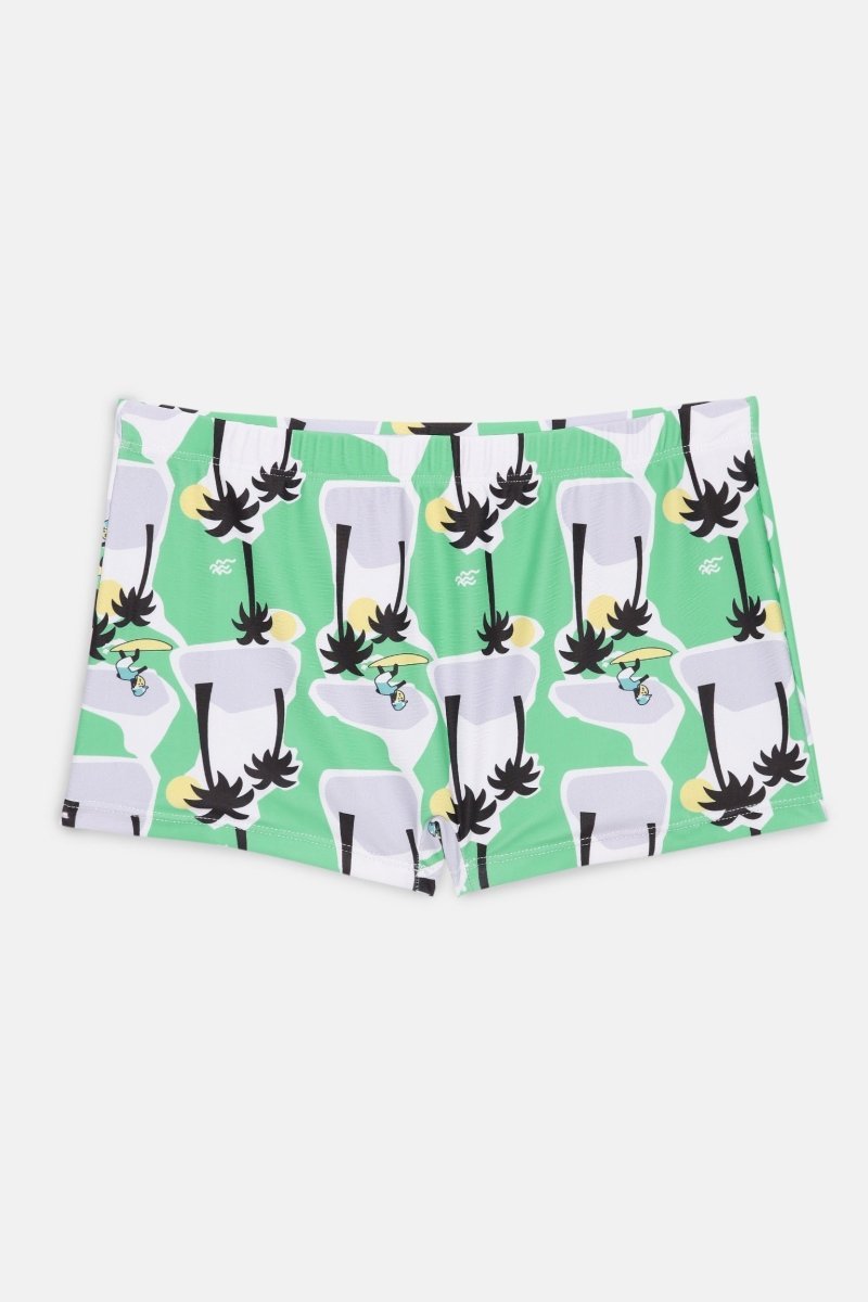 Palm Paradise Palm Tree Print Boys Swim Shorts