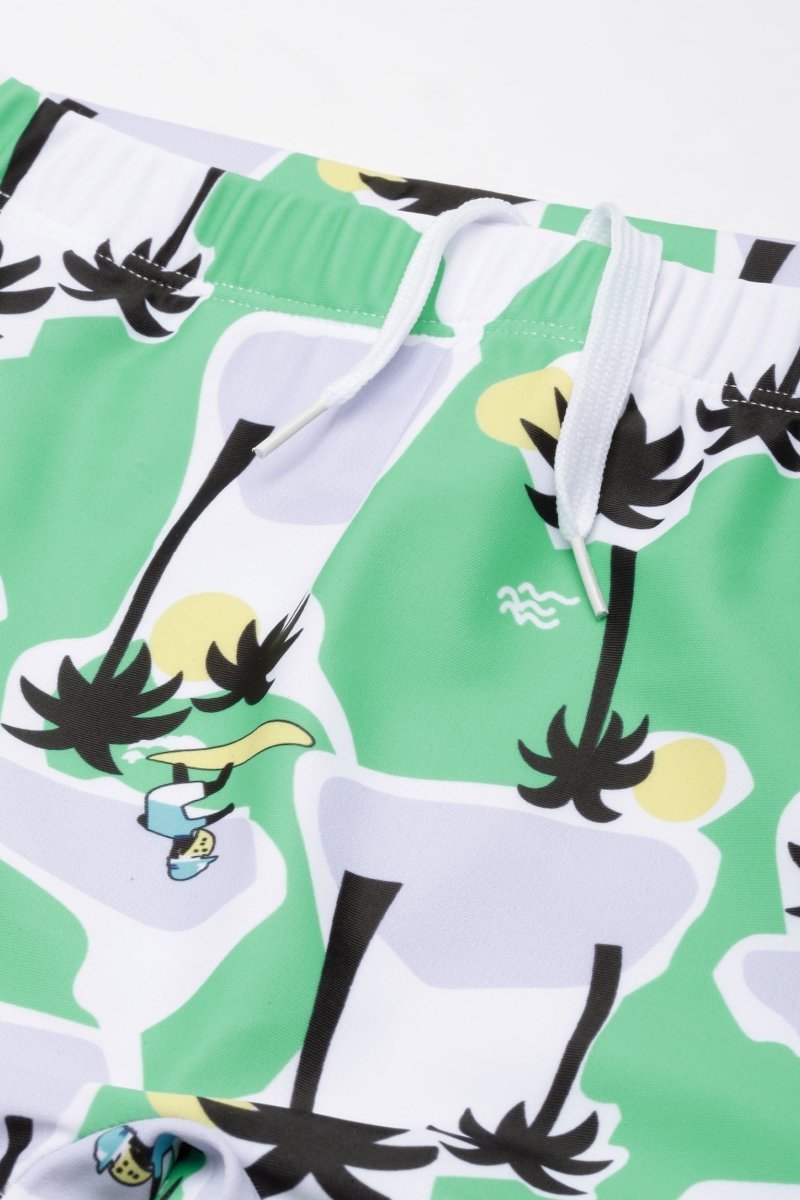 Palm Paradise Palm Tree Print Boys Swim Shorts