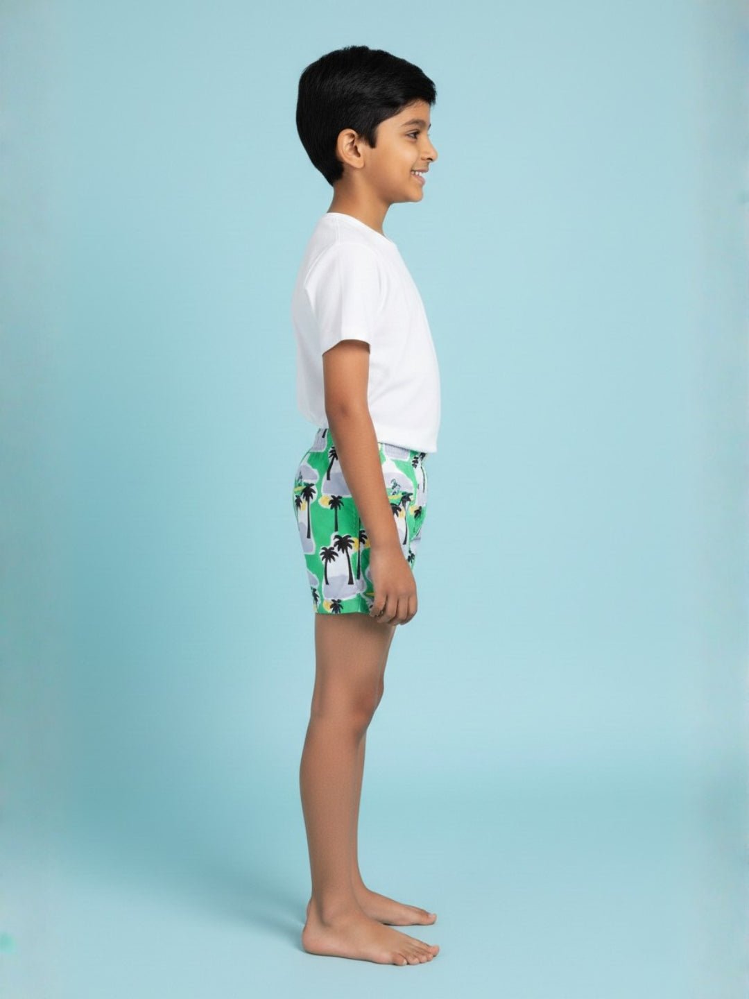 Palm Paradise Palm Tree Print Boys Swim Shorts