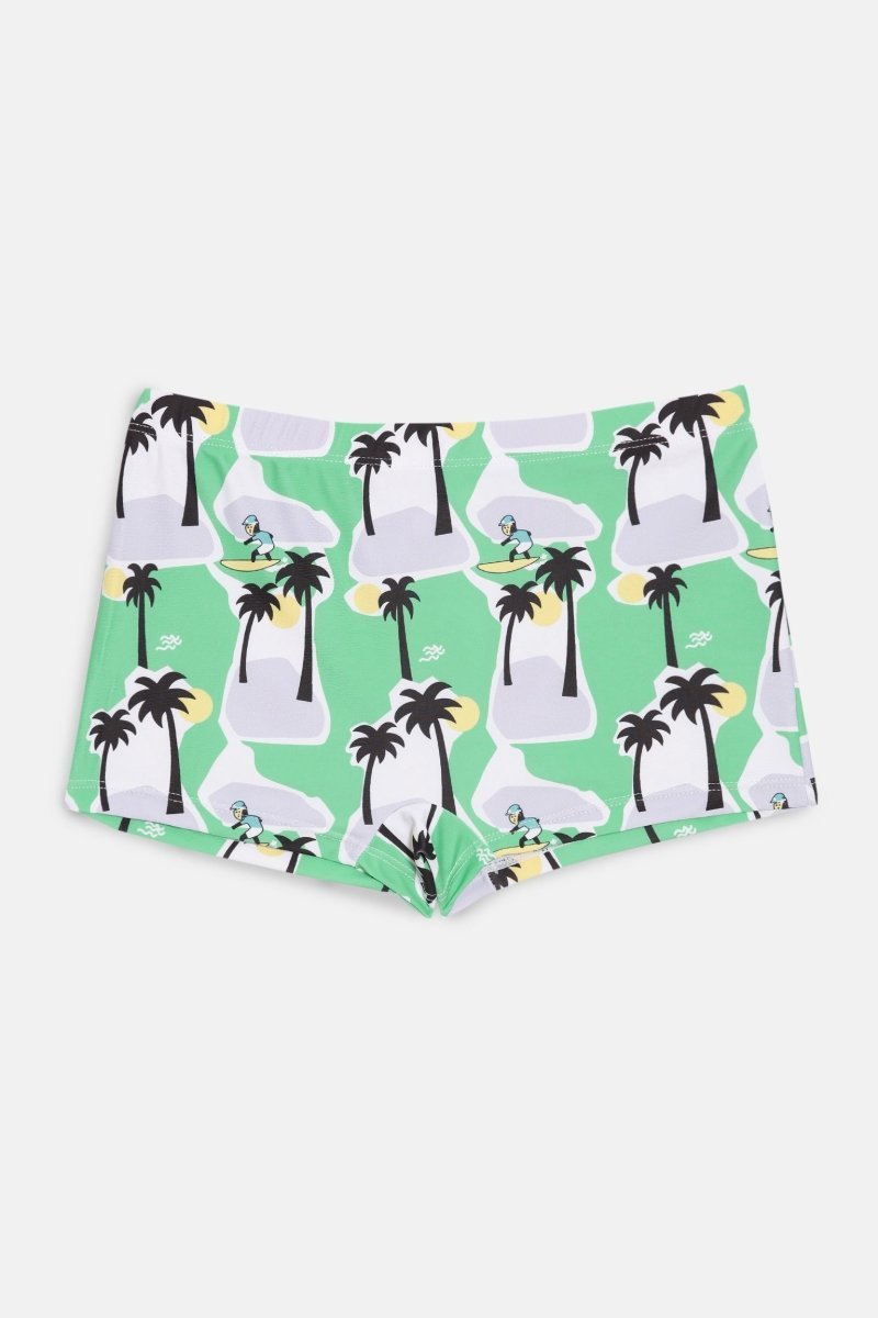 Palm Paradise Palm Tree Print Boys Swim Shorts