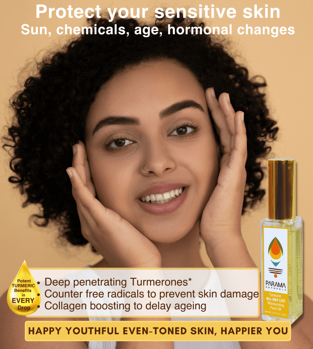 Parama Naturals All-Day Lite Turmeric Face Oil 160g 0.35lb