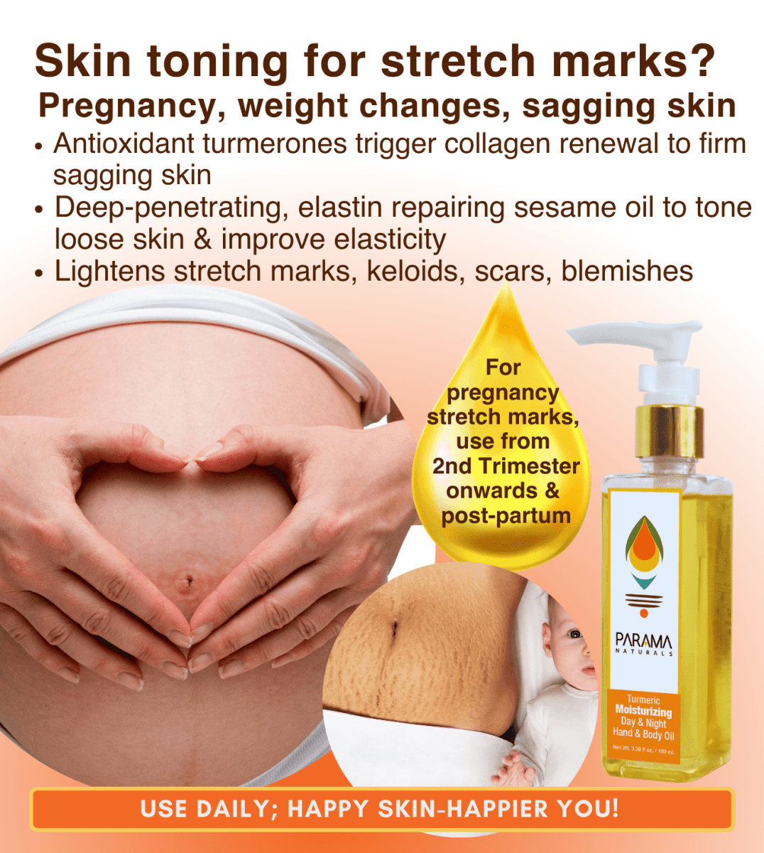 Parama Naturals Baby Shower Gift Set Mom Pregnancy Postpartum Skincare 0.66lb