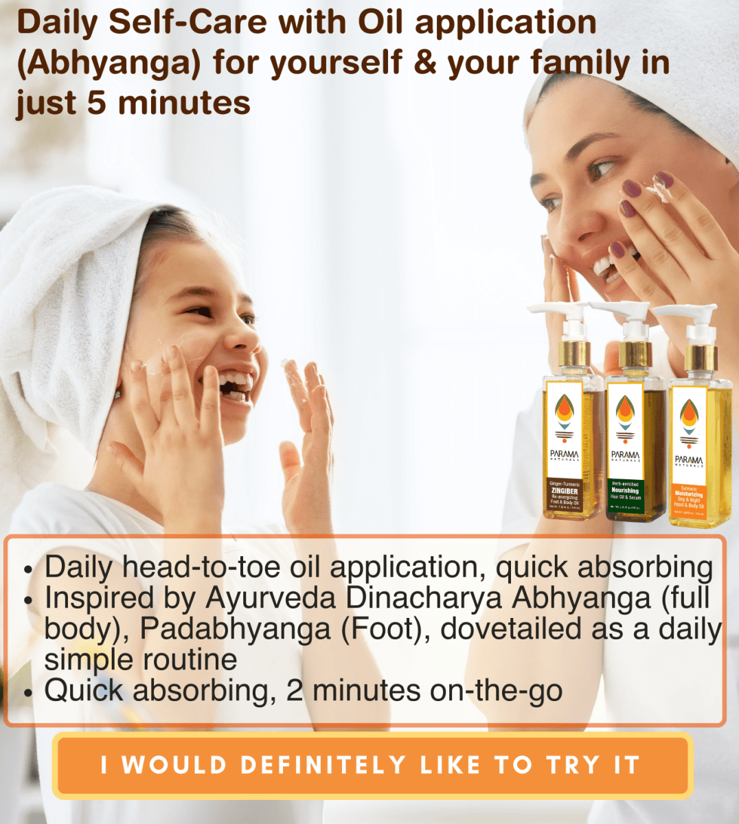 Parama Naturals Daily Self-Care Abhyanga Collection Ayurvedic Face Body Hair Oils 0.88lb