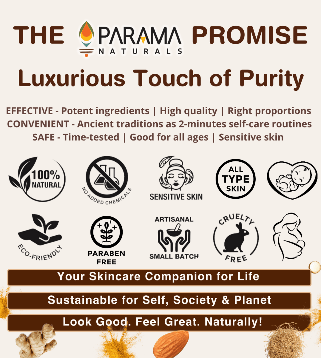 Parama Naturals Moisturizing Face Body Oil Turmeric Coconut 100ml 0.33lb