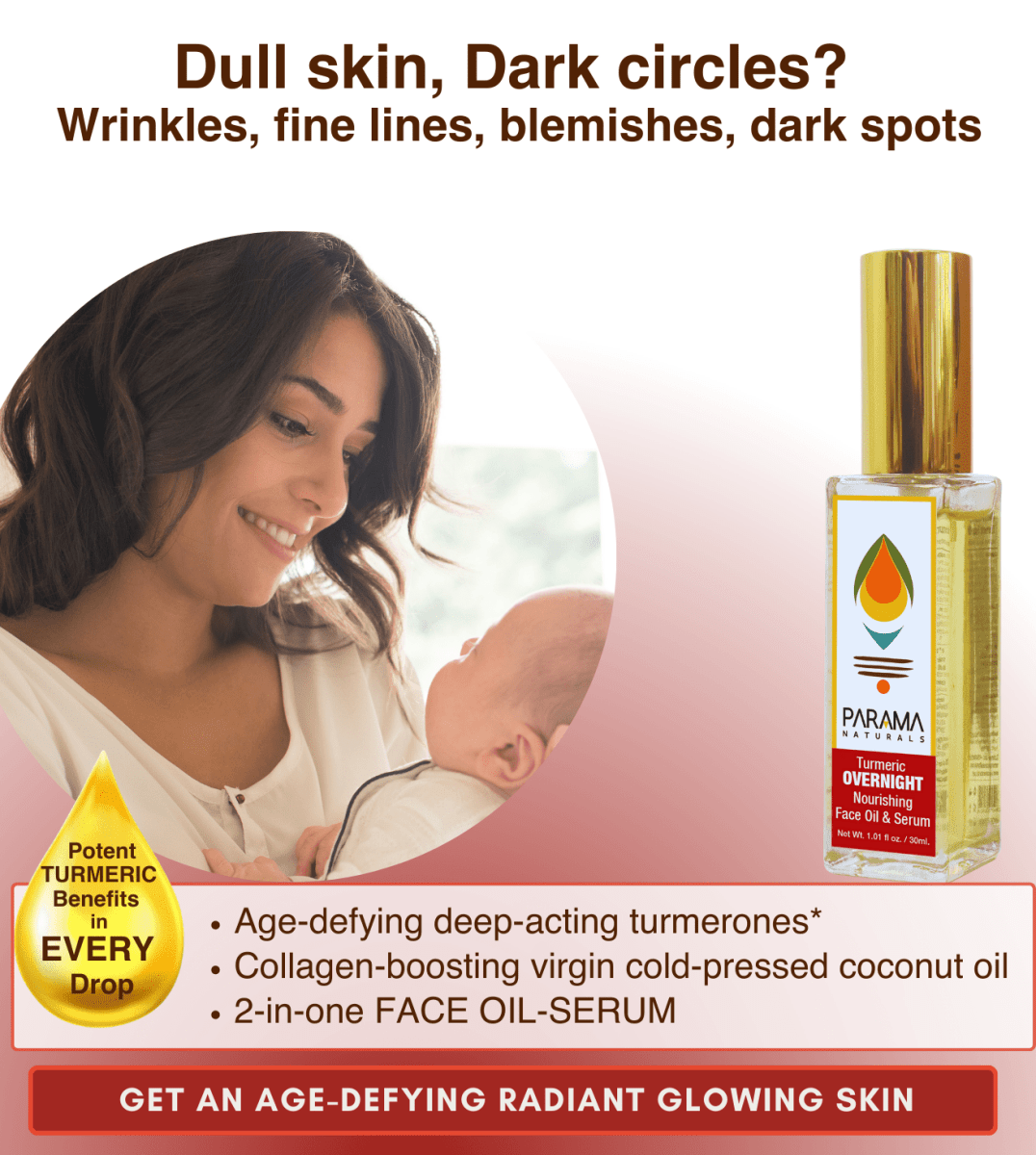 Parama Naturals Night Repair Turmeric Face Oil Rejuvenating & Restoring 100ml 0.35lb