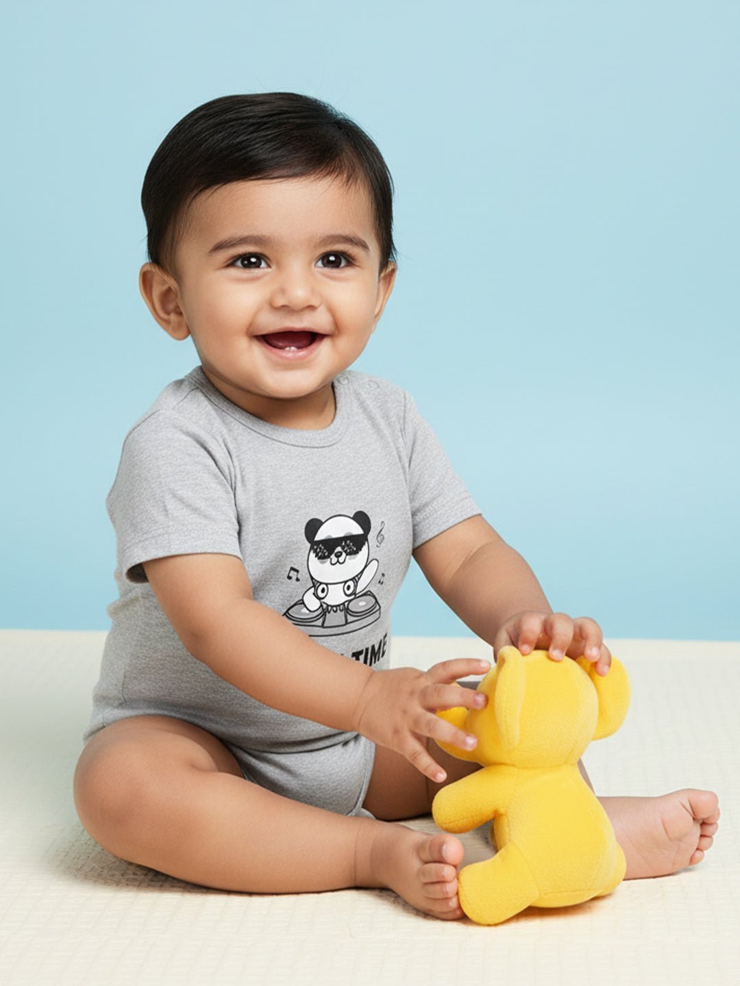  Gray Party Time Infant Print Party Onesie
