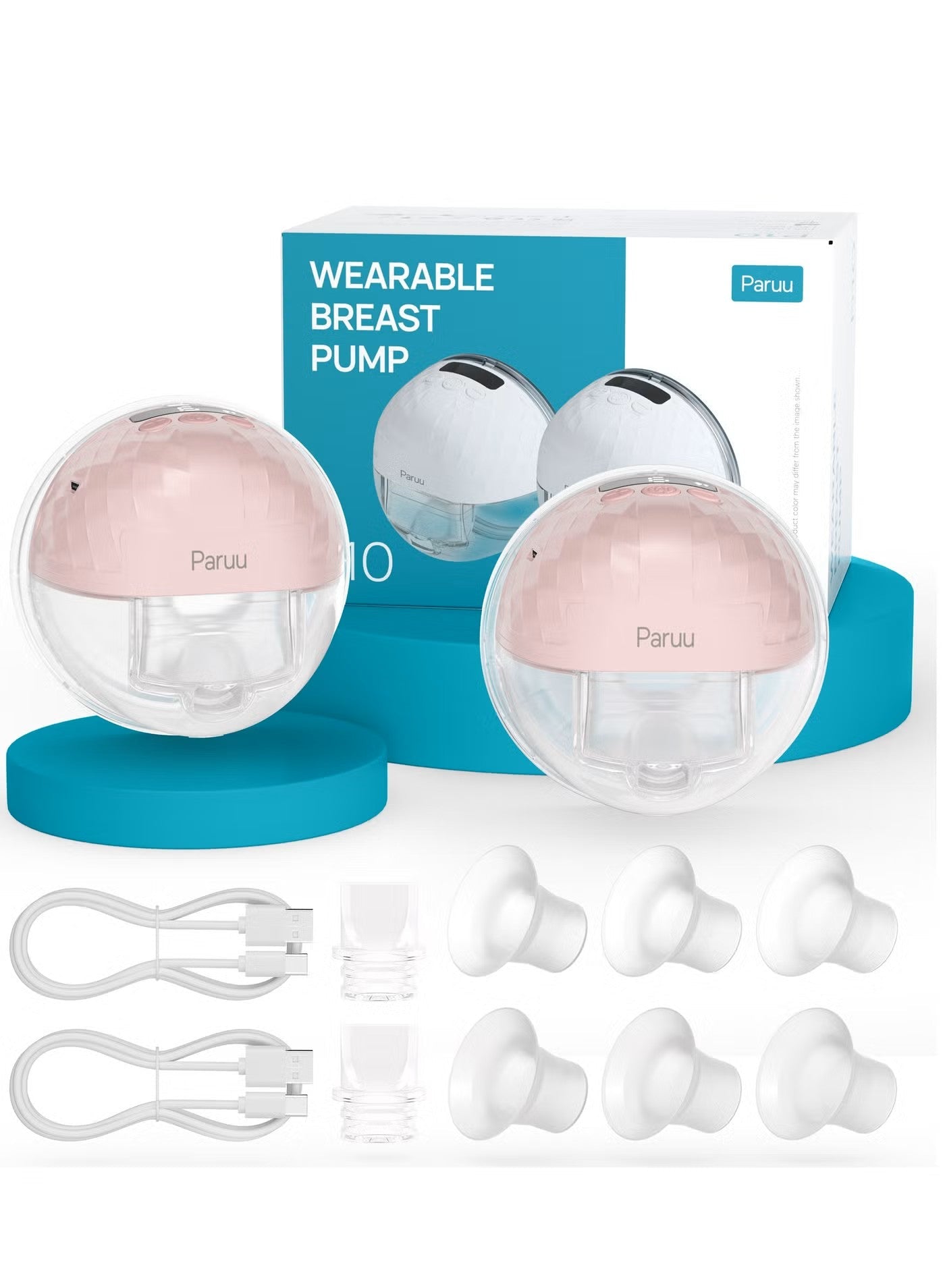 Paruu P10 Double Breast Pump Wearable Comfort Hands-Free Electric White
