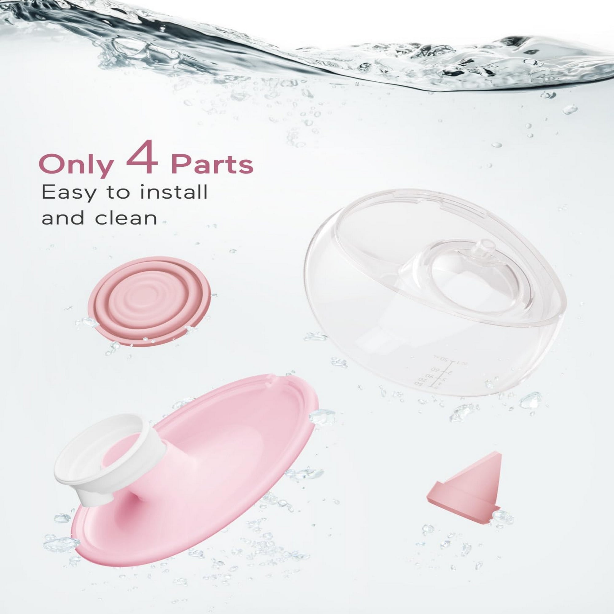 Paruu P20 Wearable Breast Pump Pink Hands Free Portable Electric 160ml