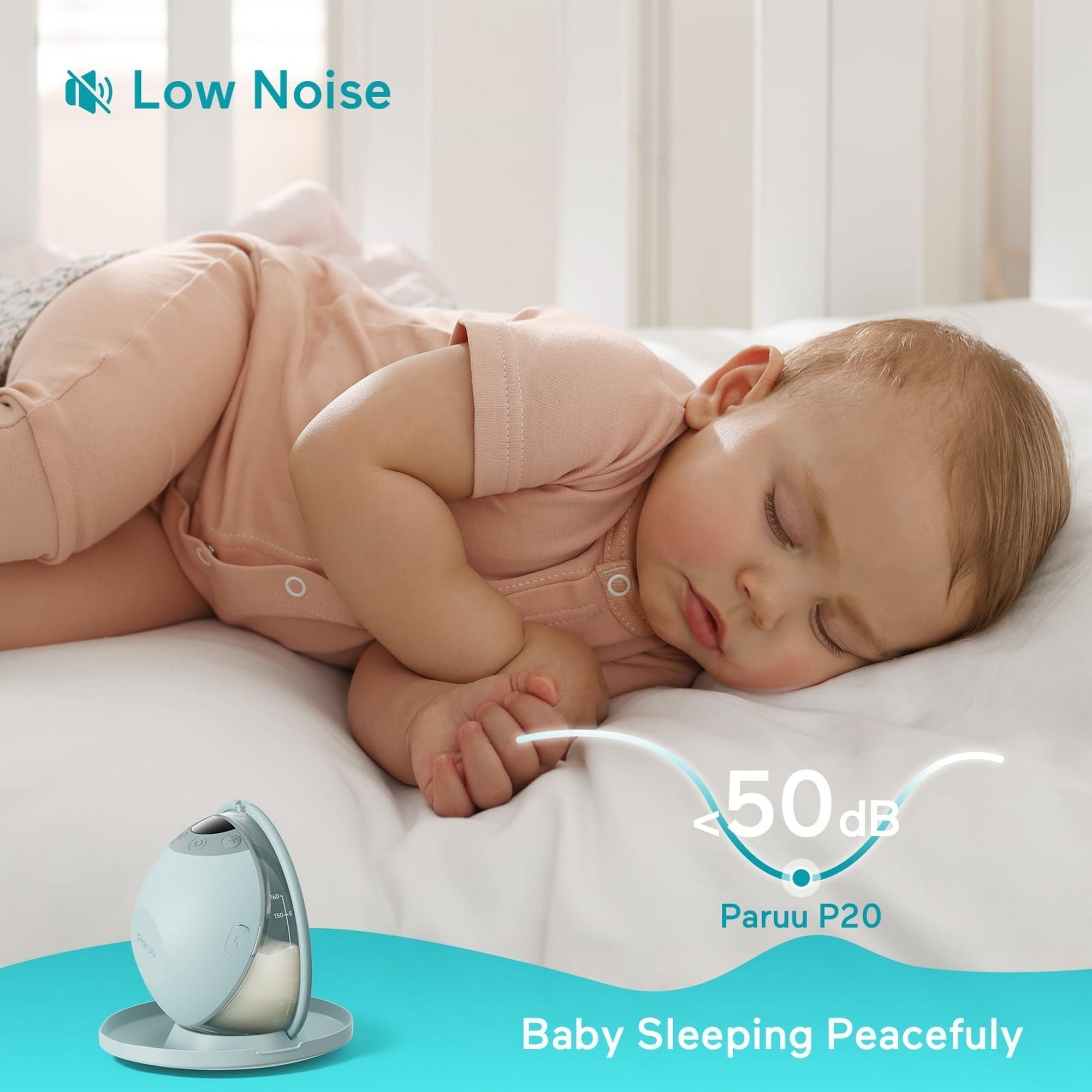 Paruu P20 Double Breast Pump Hands Free Wearable Portable 1.96lb