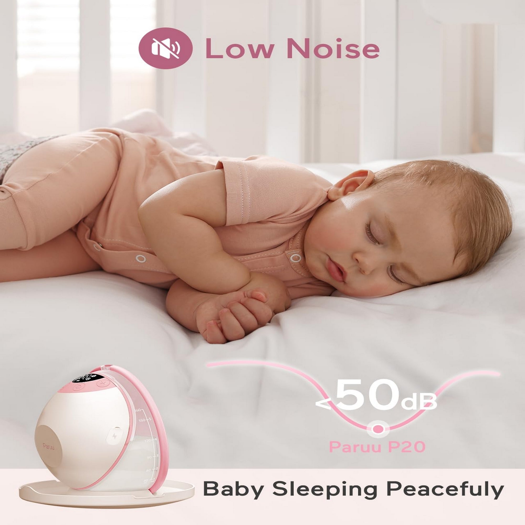 Paruu P20 Double Breast Pump Hands Free Wearable Portable 1.96lb