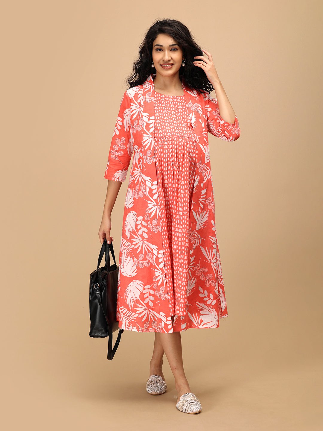  Peach n' Preach Maternity and Nursing Shacket Dress Peach