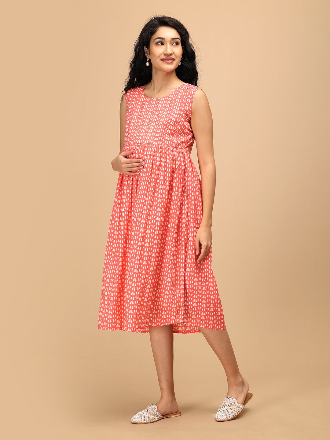  Peach n' Preach Maternity and Nursing Shacket Dress Peach