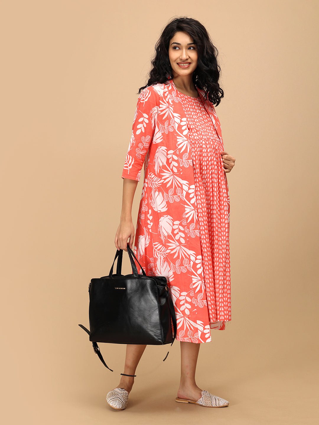  Peach n' Preach Maternity and Nursing Shacket Dress Peach